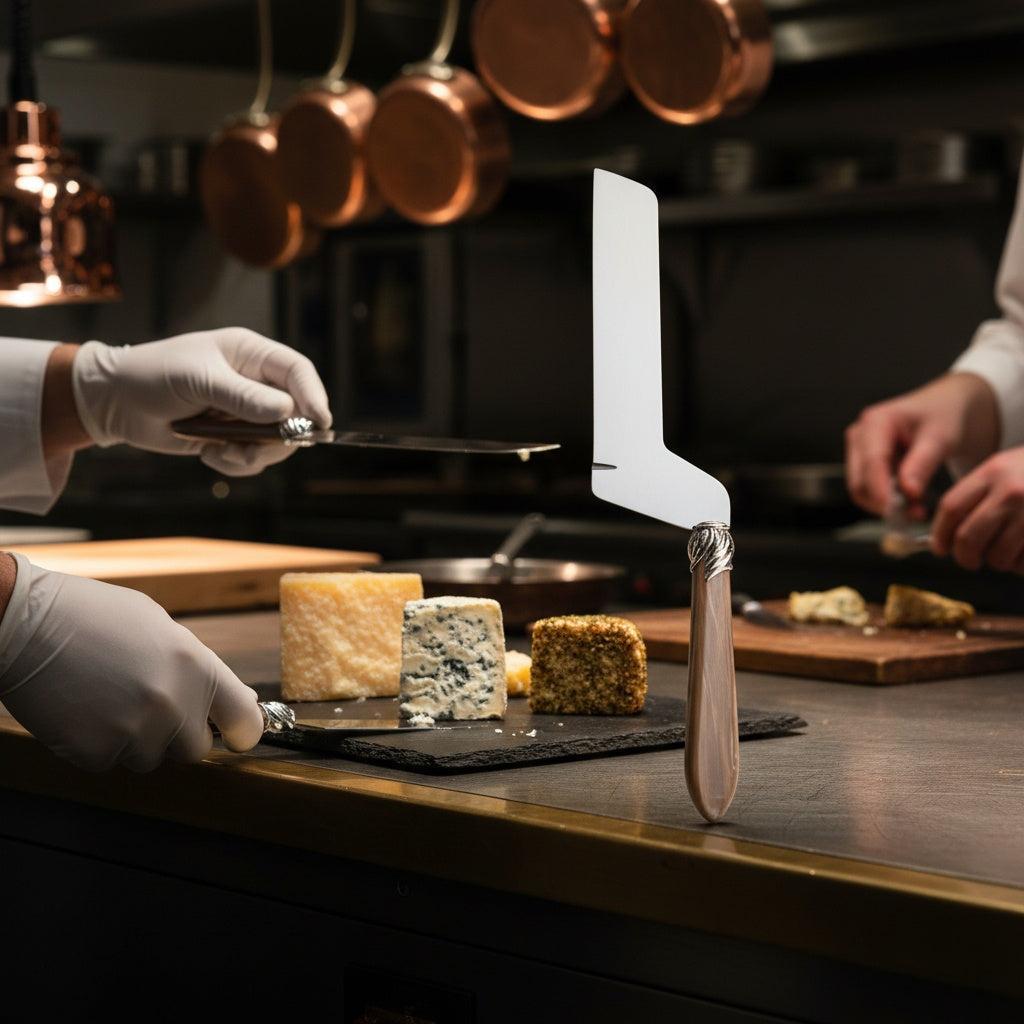 Falabella Brilliant Soft Cheese Offset Knife - Taupe-Casa Bugatti USA