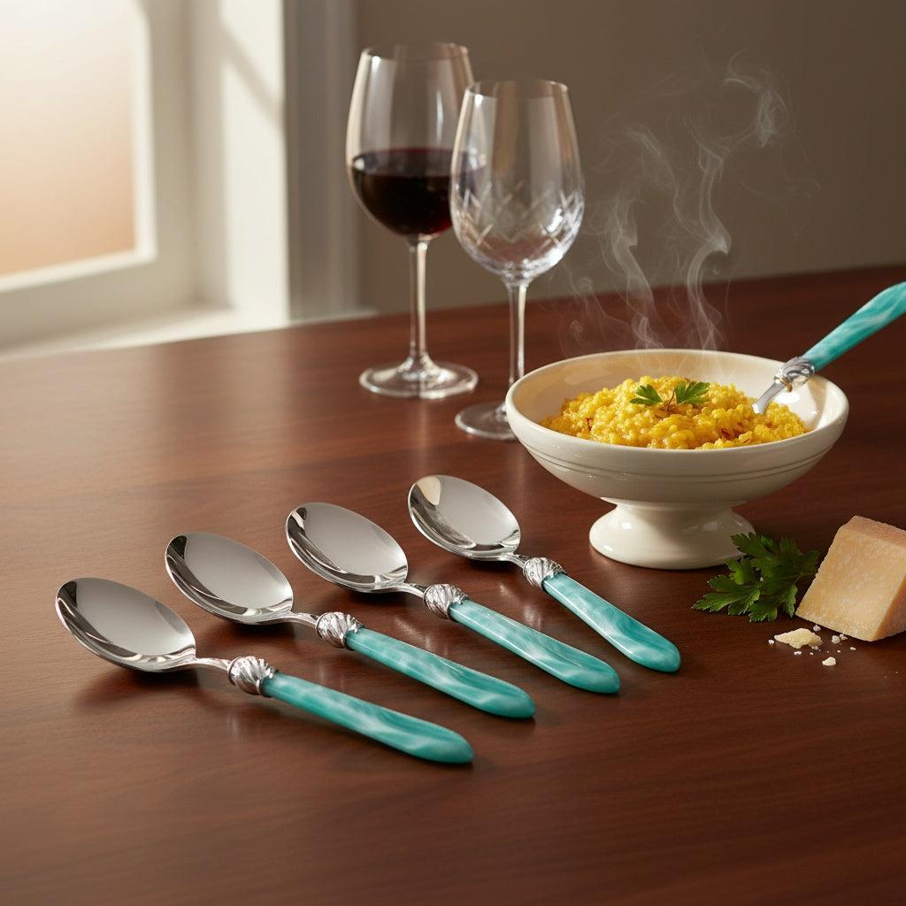 Falabella Brilliant Soup Spoons Set - Aqua-Casa Bugatti USA
