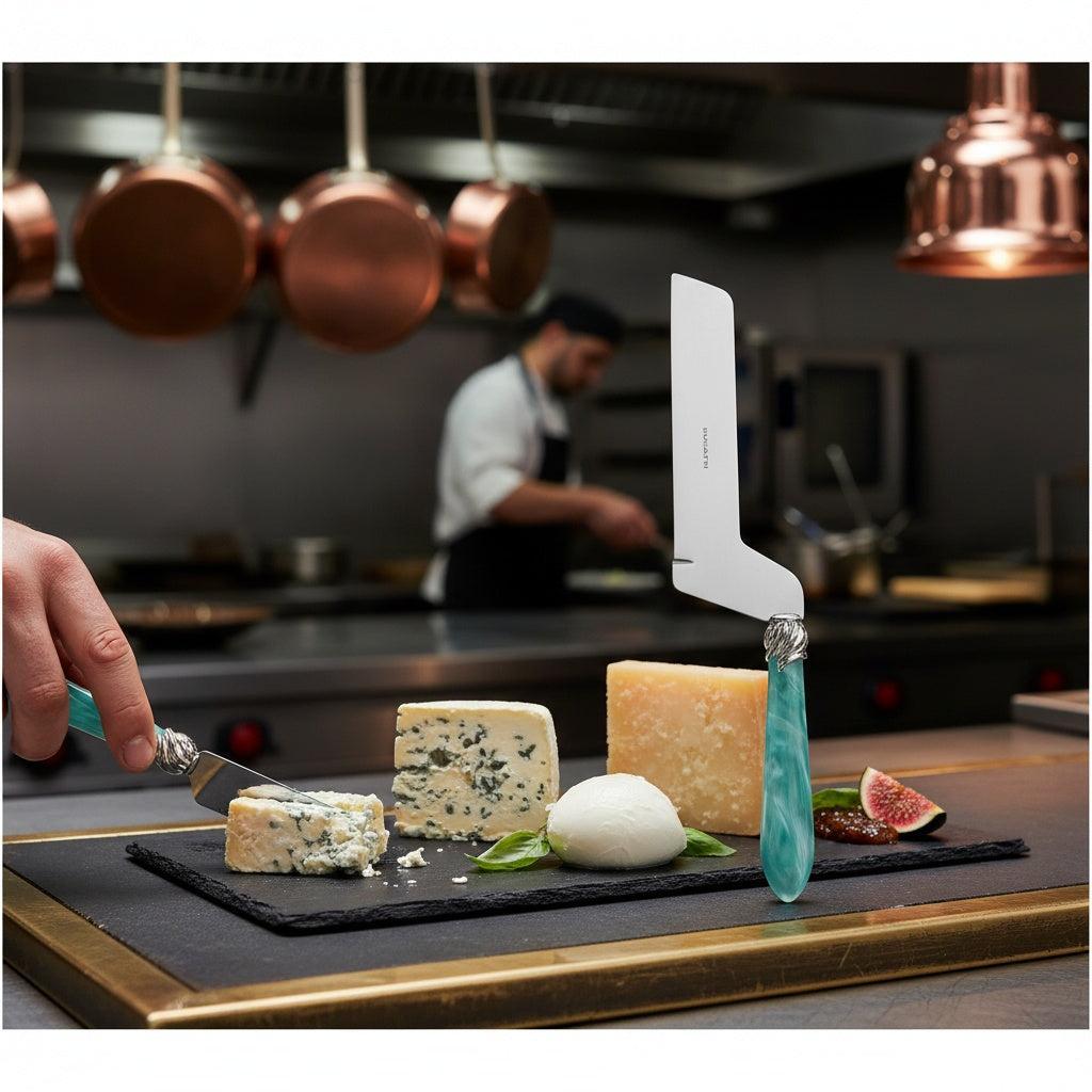 Falabella Brilliant Soft Cheese Offset Knife - Aqua-Casa Bugatti USA