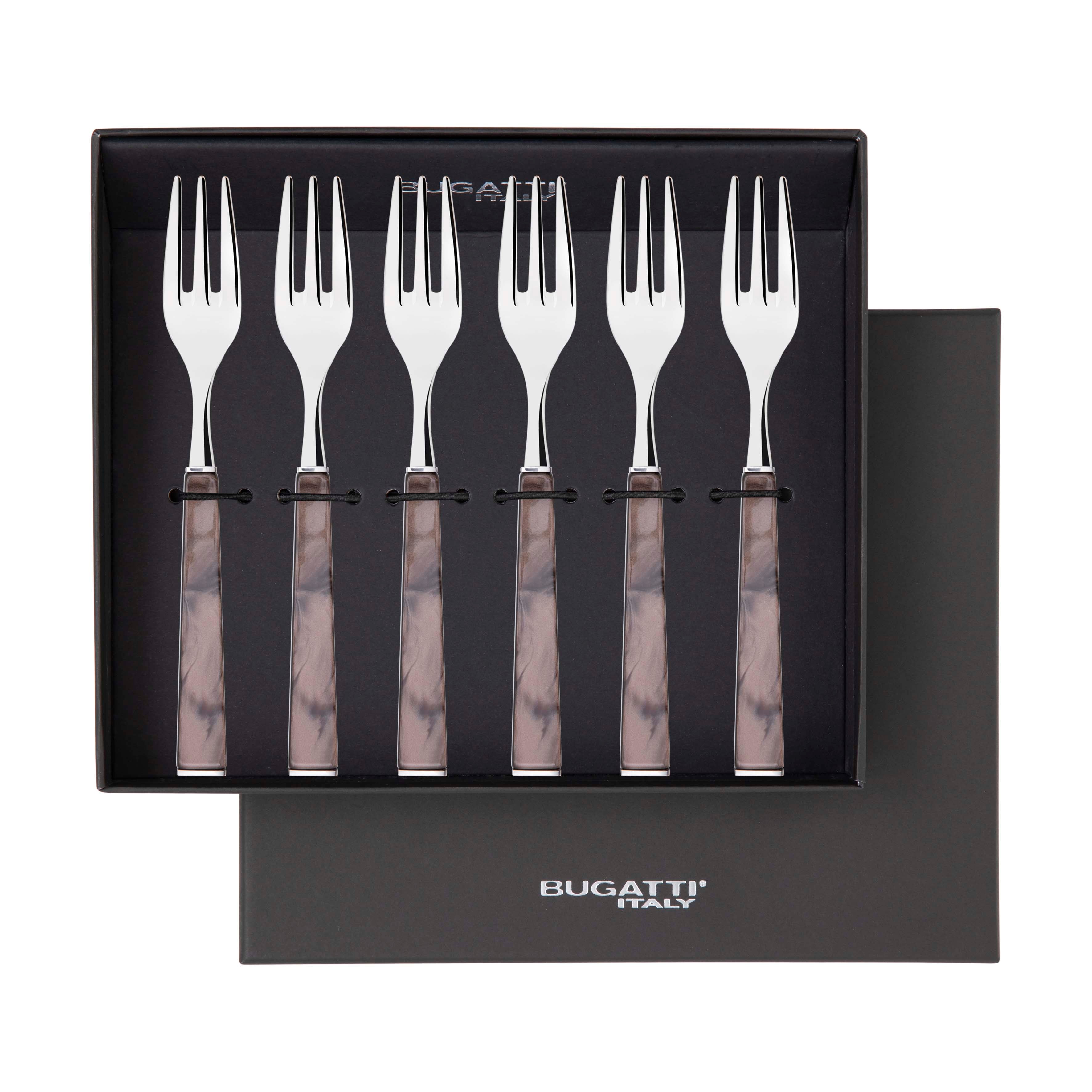 GEOM Cocktail / Cake Forks Set in Gift Box - Chocolate