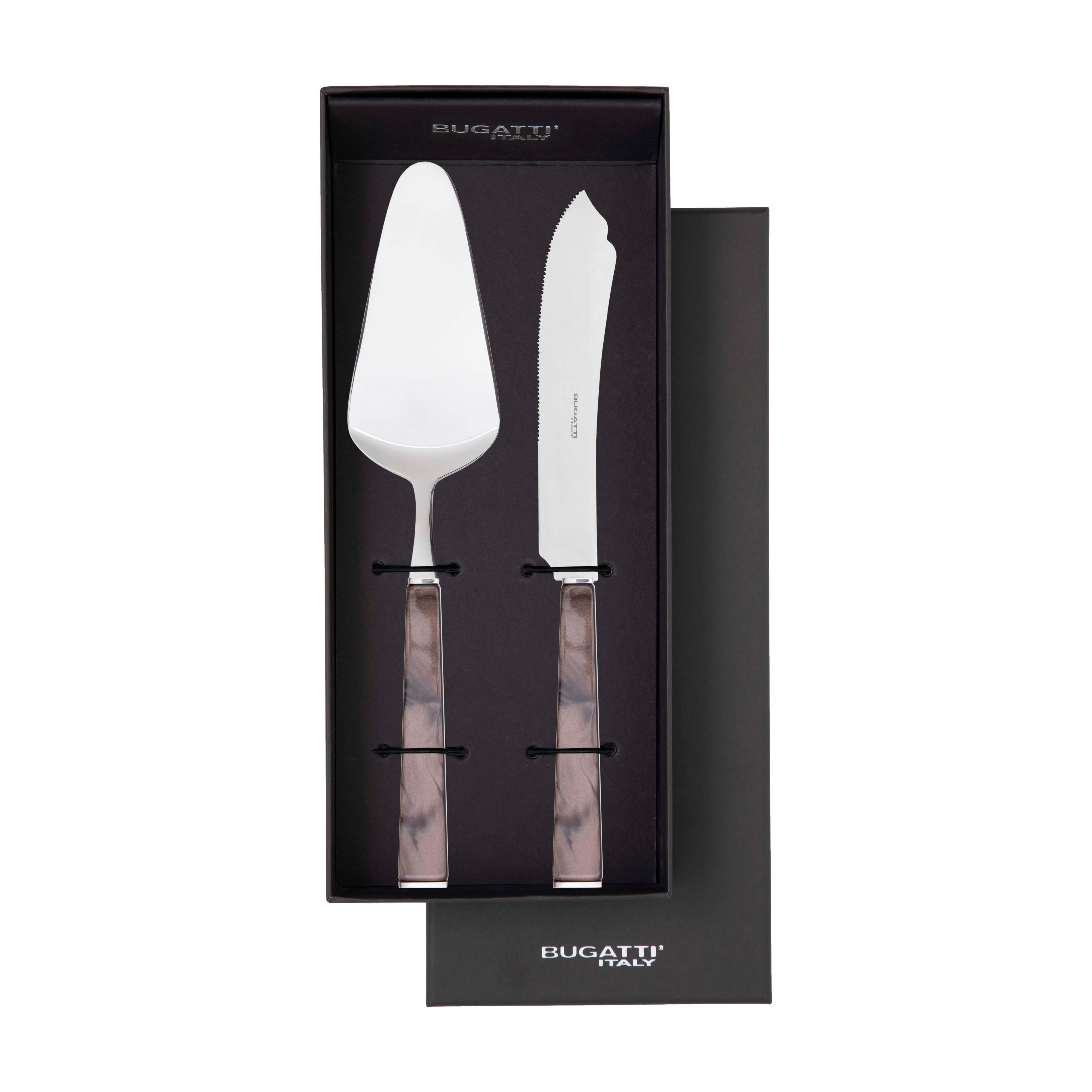 GEOM 2 Piece Cake Serving Set in Gift Box - Chocolate-Casa Bugatti USA