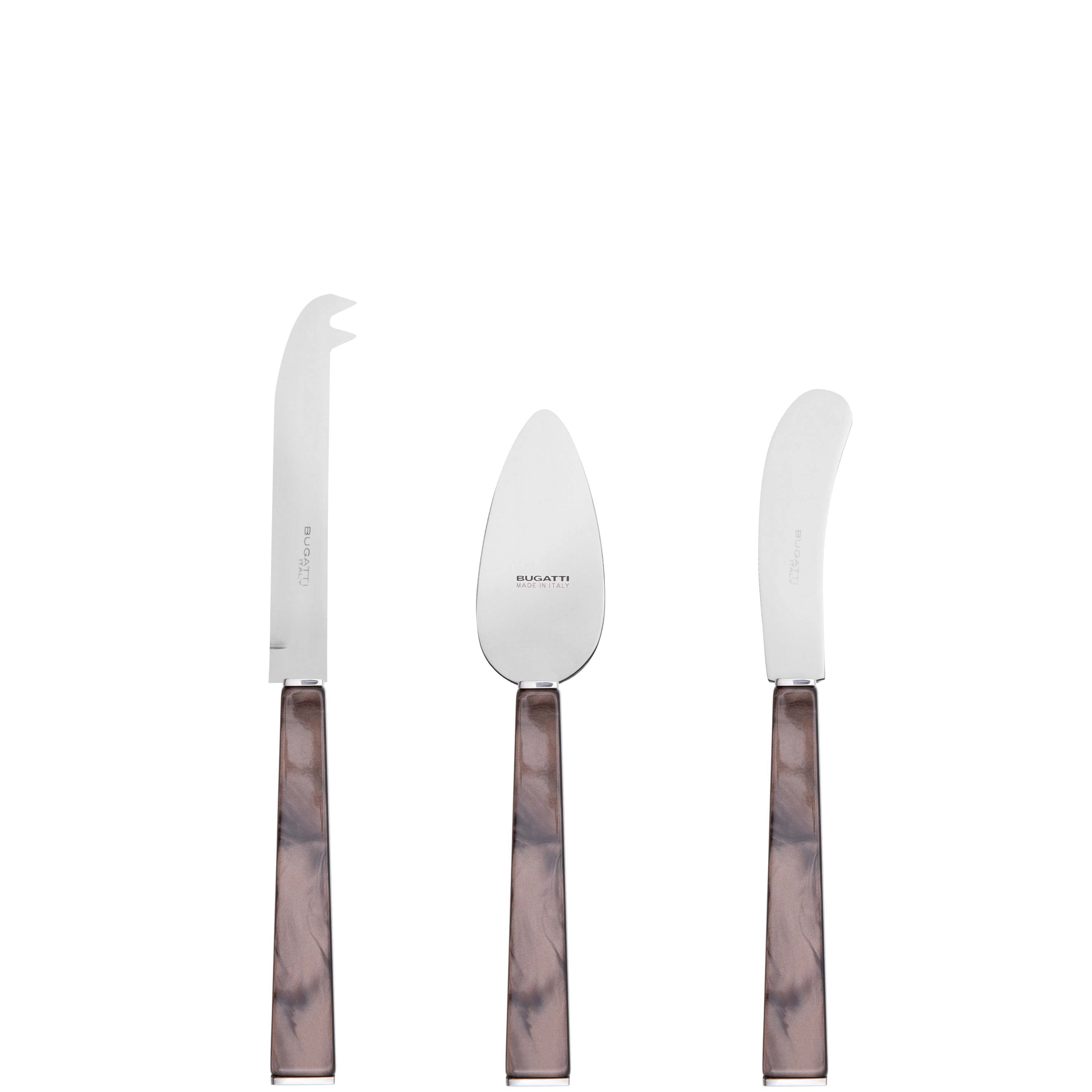GEOM Cheese Knives Set in Gift Box - Chocolate-Casa Bugatti USA