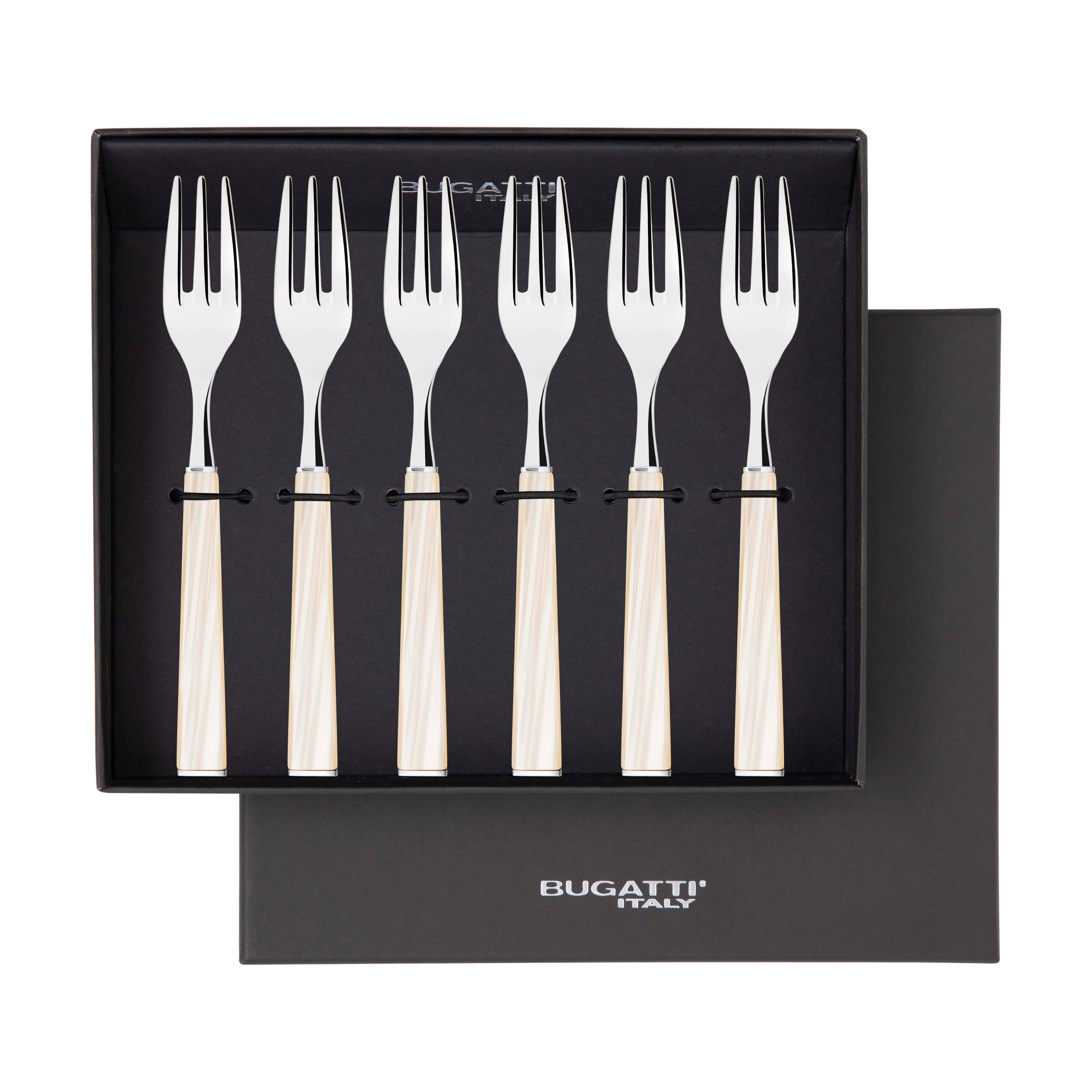 GEOM Cocktail / Cake Forks Set in Gift Box - Ivory