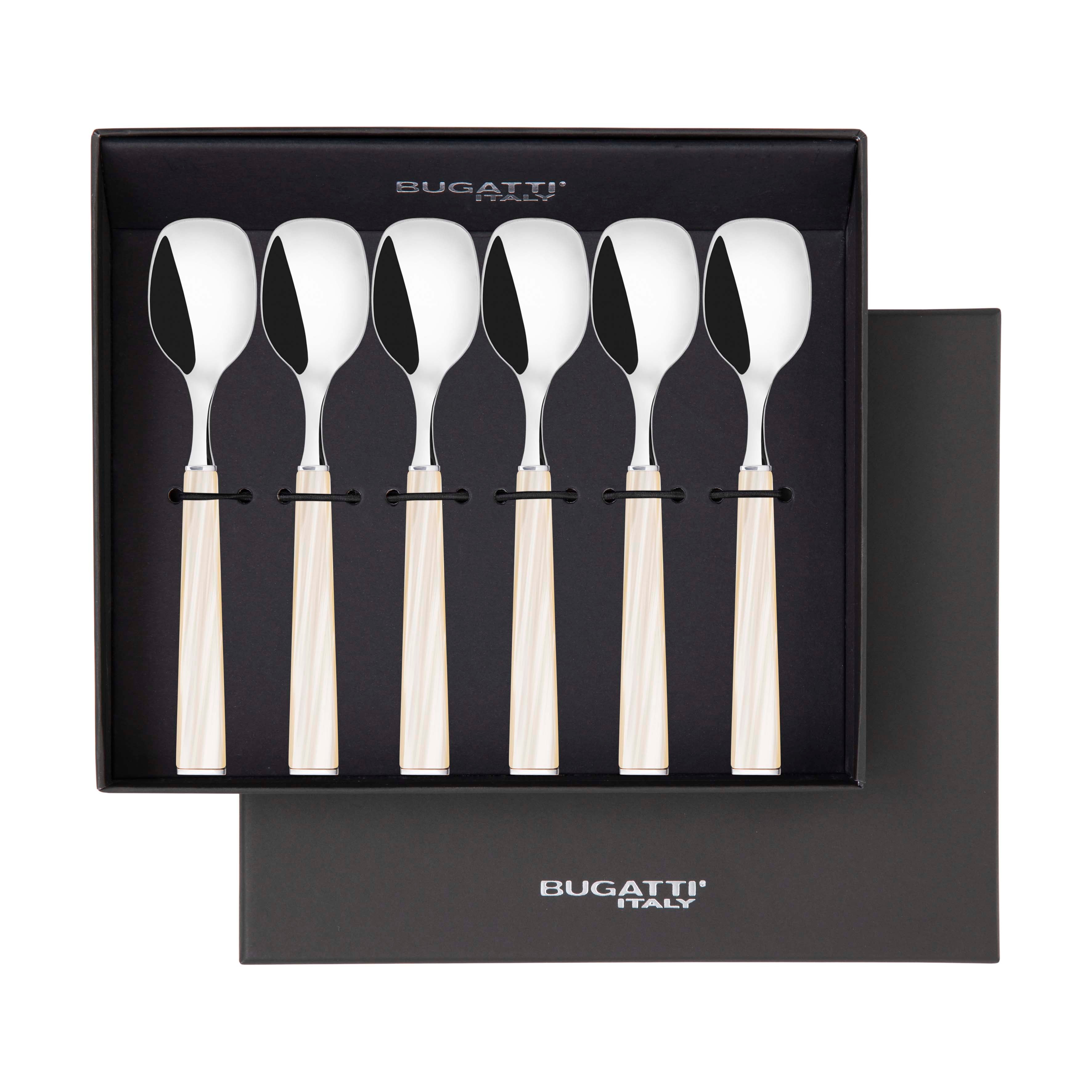 GEOM Ice Cream Spoons Set in Gift Box - Ivory-Casa Bugatti USA
