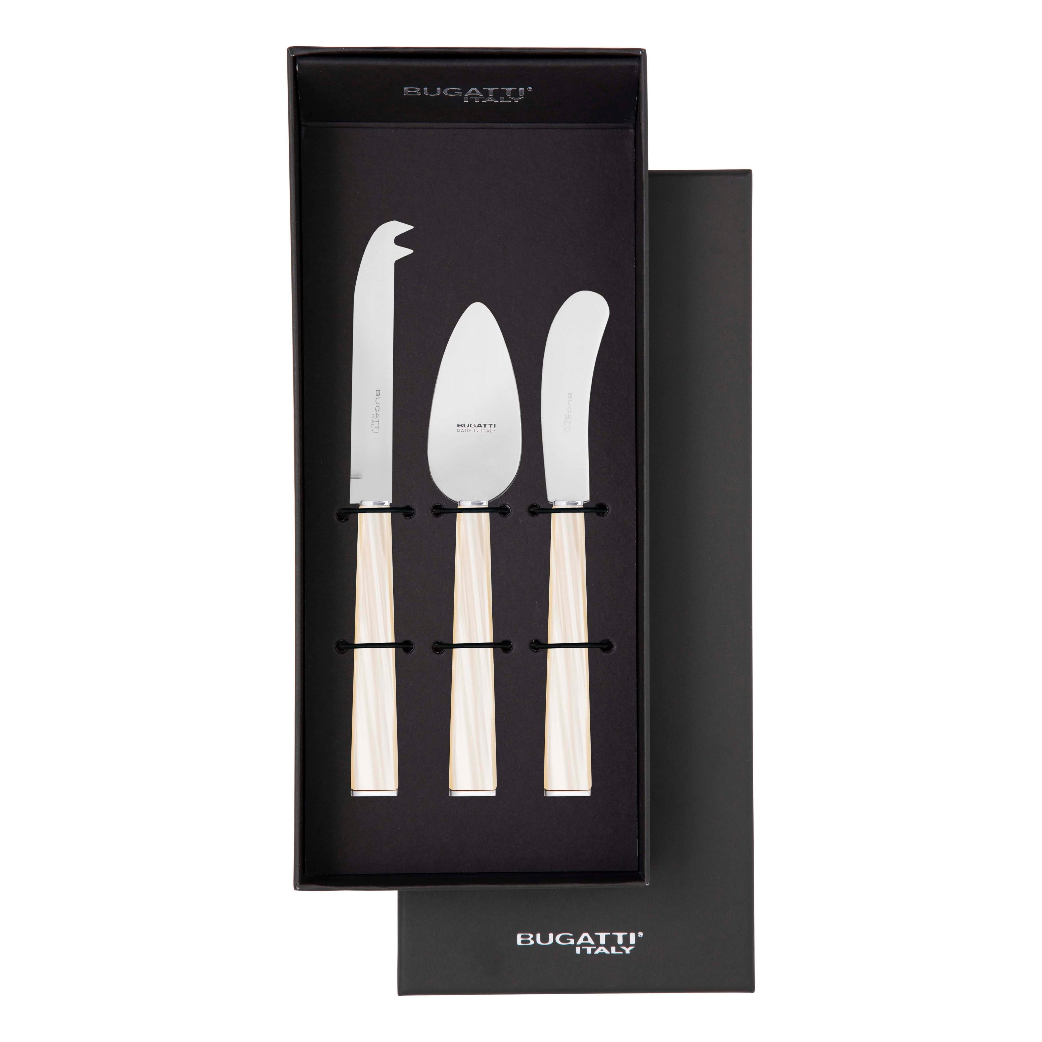 GEOM Cheese Knives Set in Gift Box - Ivory-Casa Bugatti USA