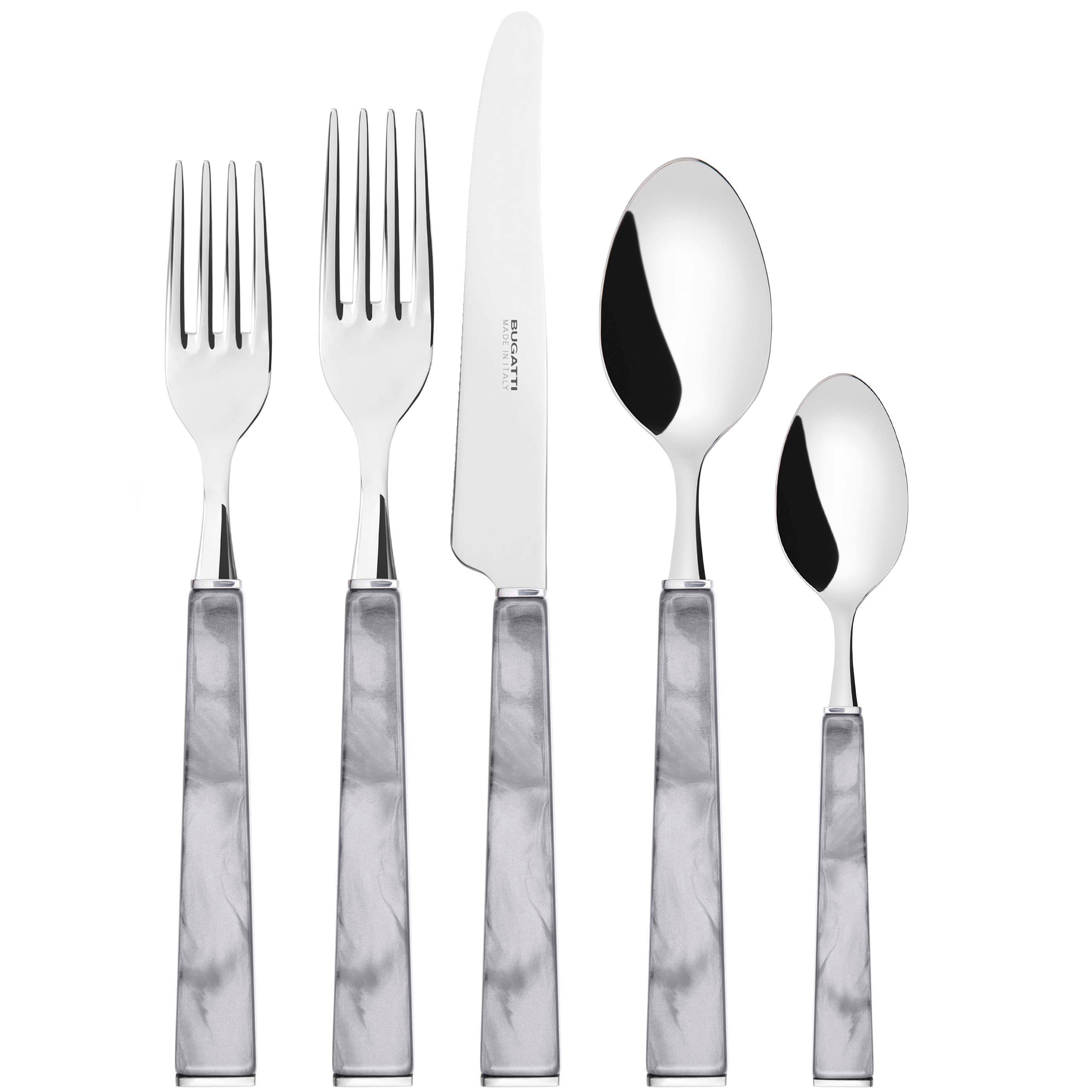 GEOM 5 Piece Place Setting, Gray — Casa Bugatti