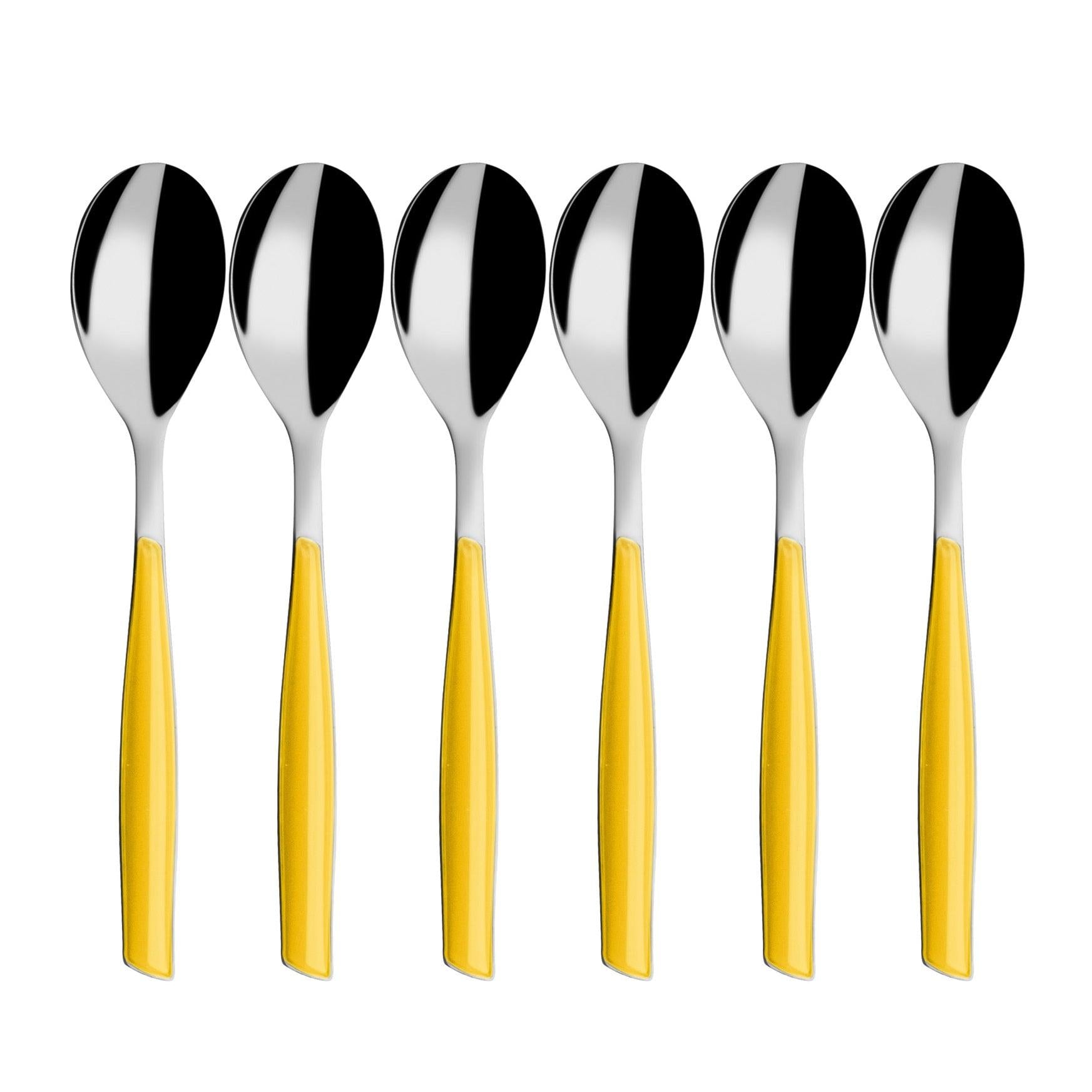 Glamour 6 Piece Coffee Spoon Set - Yellow-Casa Bugatti USA