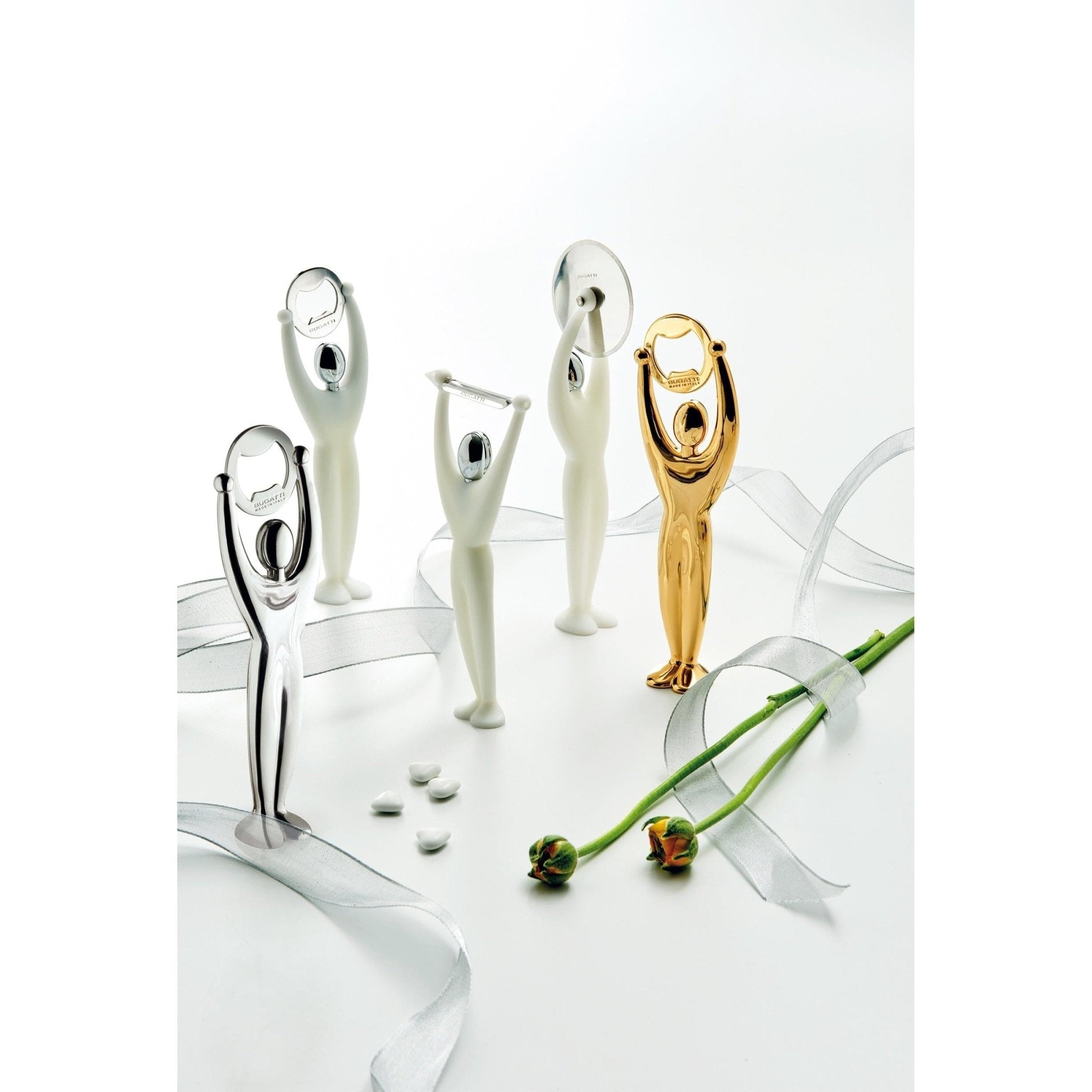 GYM 3 GYM SET Pizza Cutter / Bottle Opener / Peeler - White-Casa Bugatti USA