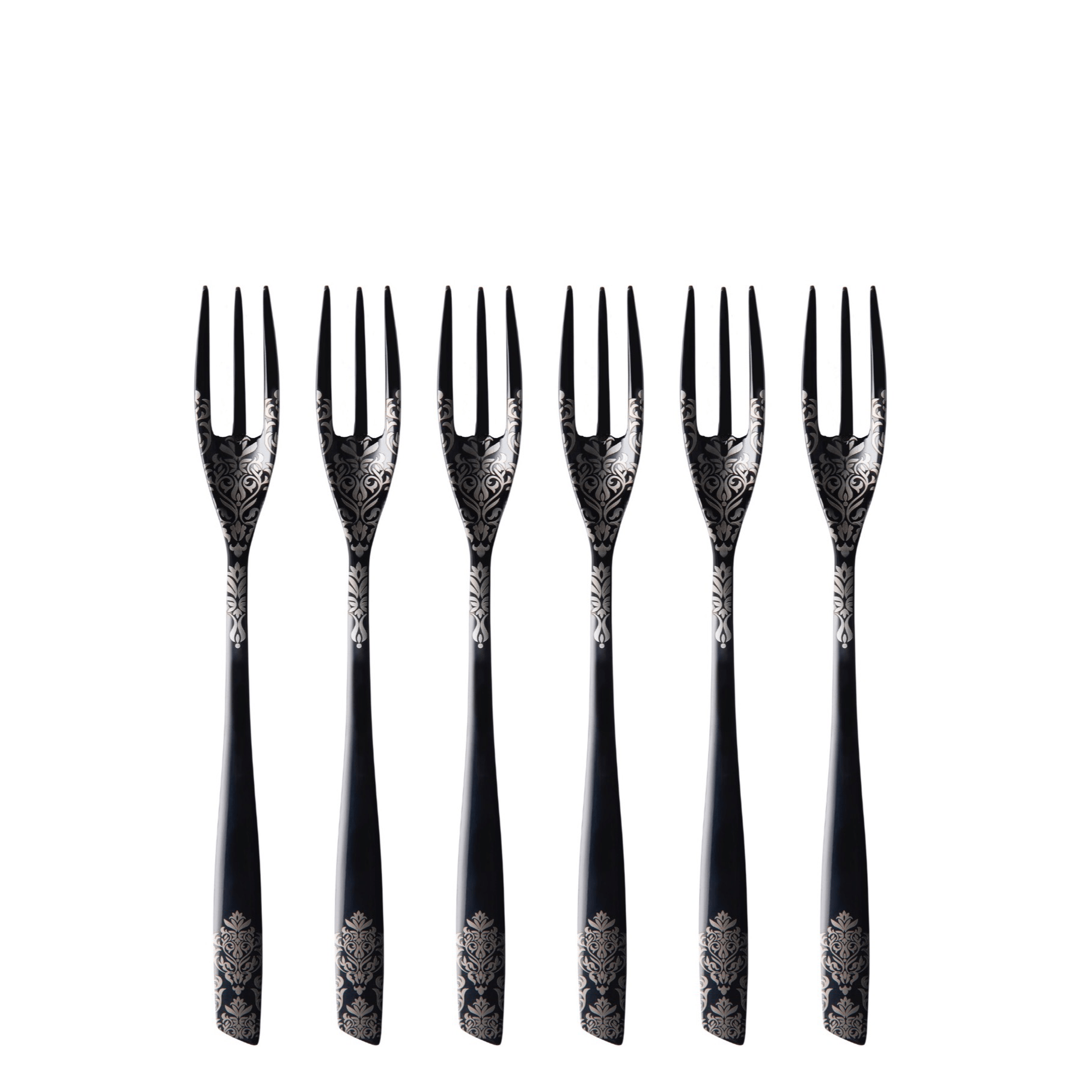 Riviera Black Devorè Cocktail Forks Set-Casa Bugatti USA