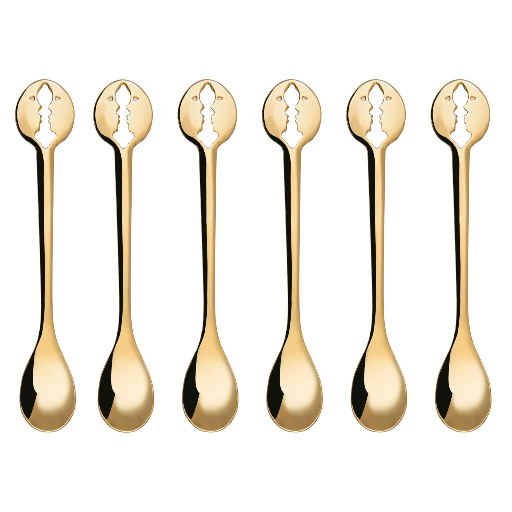 Kiss Gold Plated Mocha Spoons Set-Casa Bugatti USA