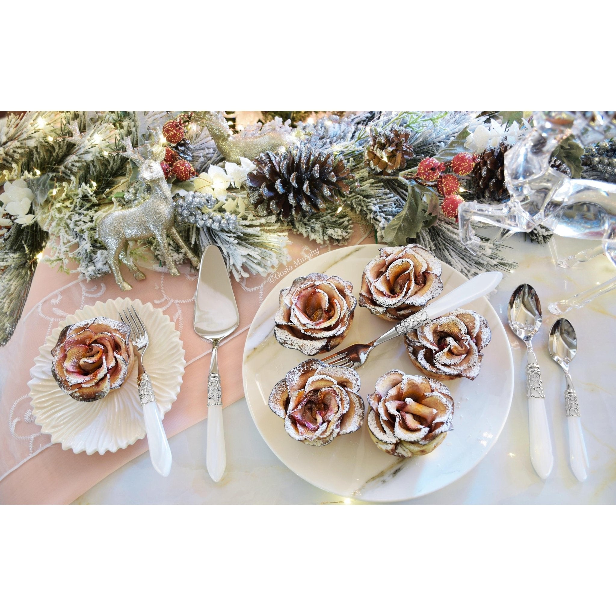 Melodia 5 piece place setting - WHITE Pearlescent-Casa Bugatti USA