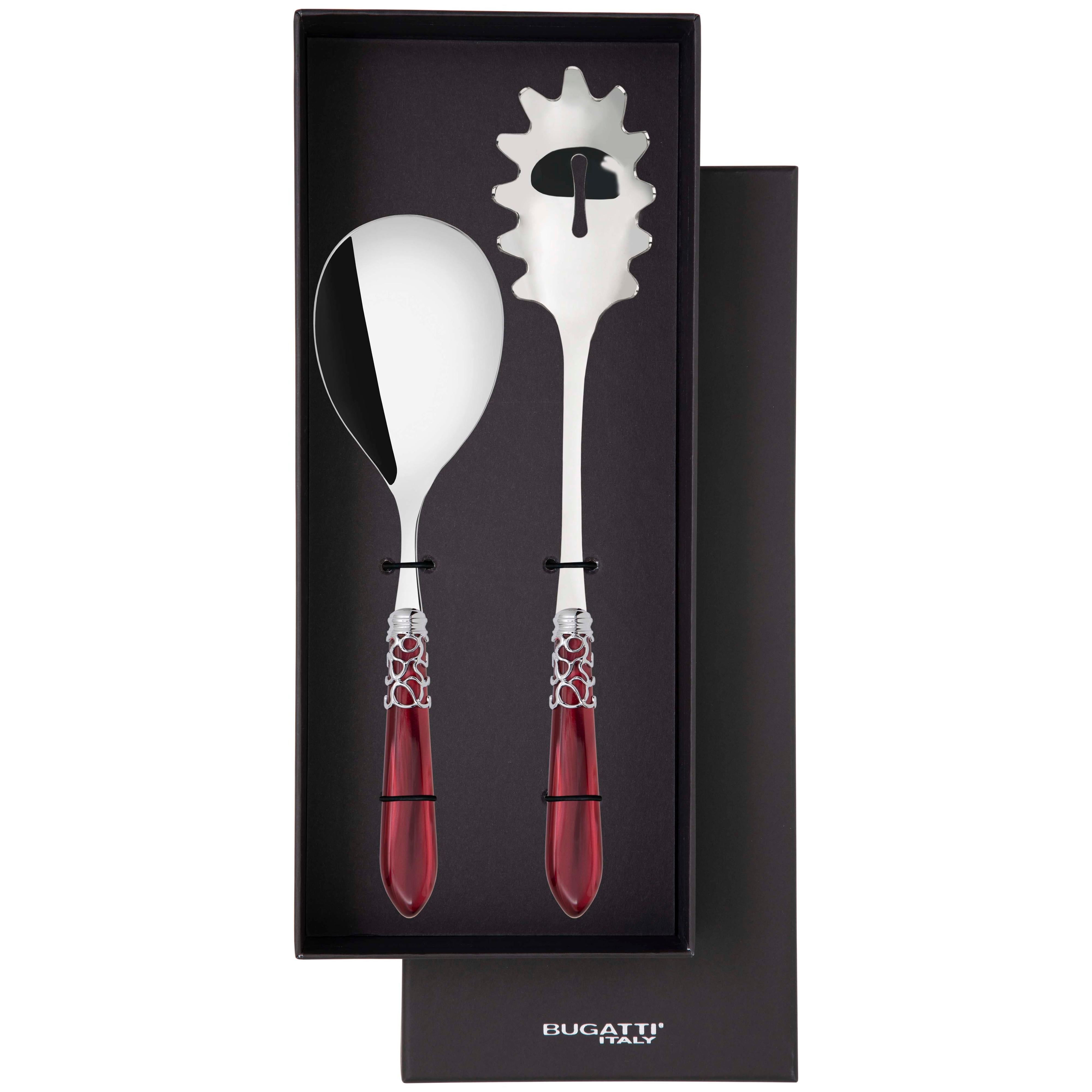Melodia Brilliant 2 Piece Pasta Set in gift box - Burgundy-Casa Bugatti USA