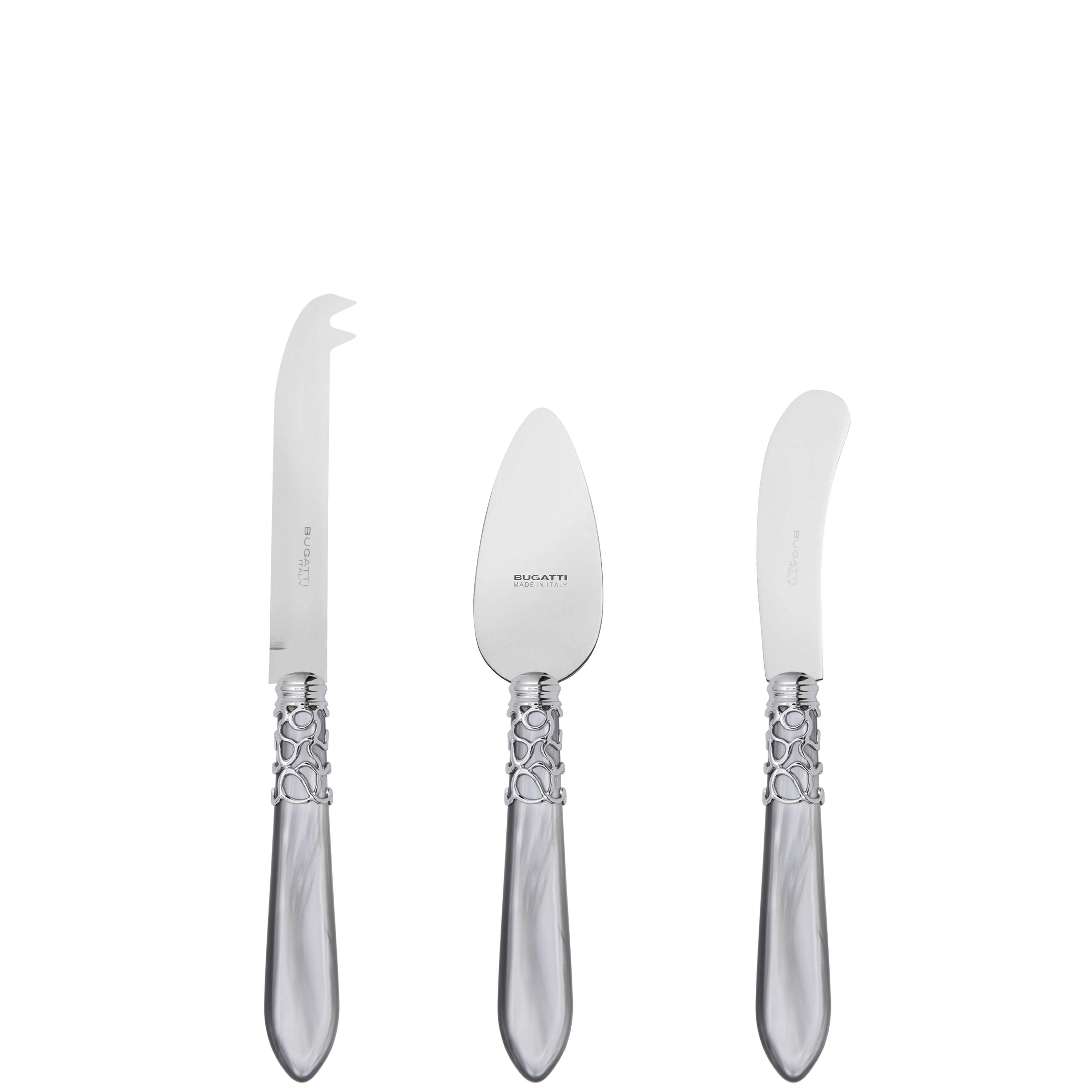 Melodia Brilliant 3 Piece Cheese Knife Set - gray