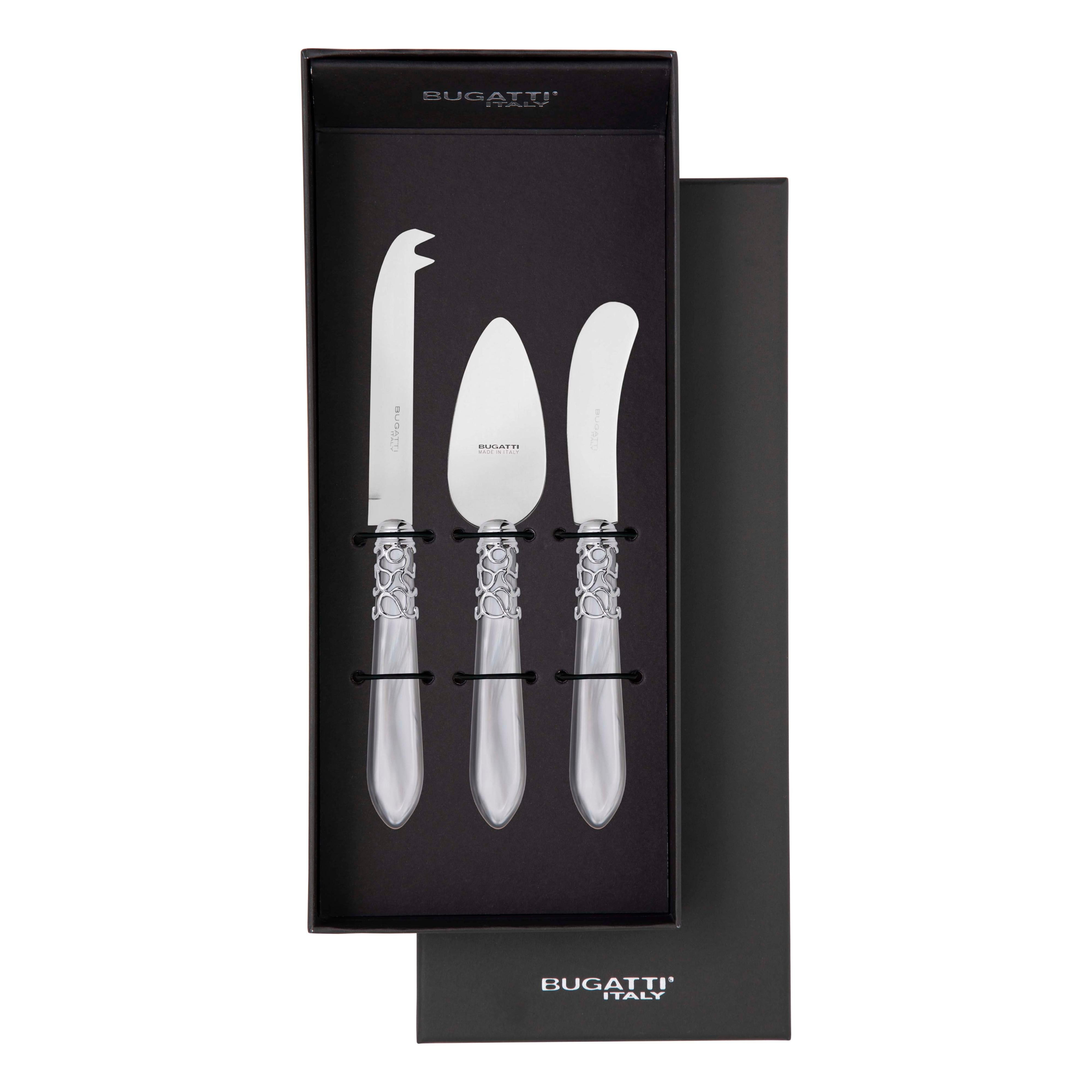 Melodia Brilliant 3 Piece Cheese Knife Set - gray