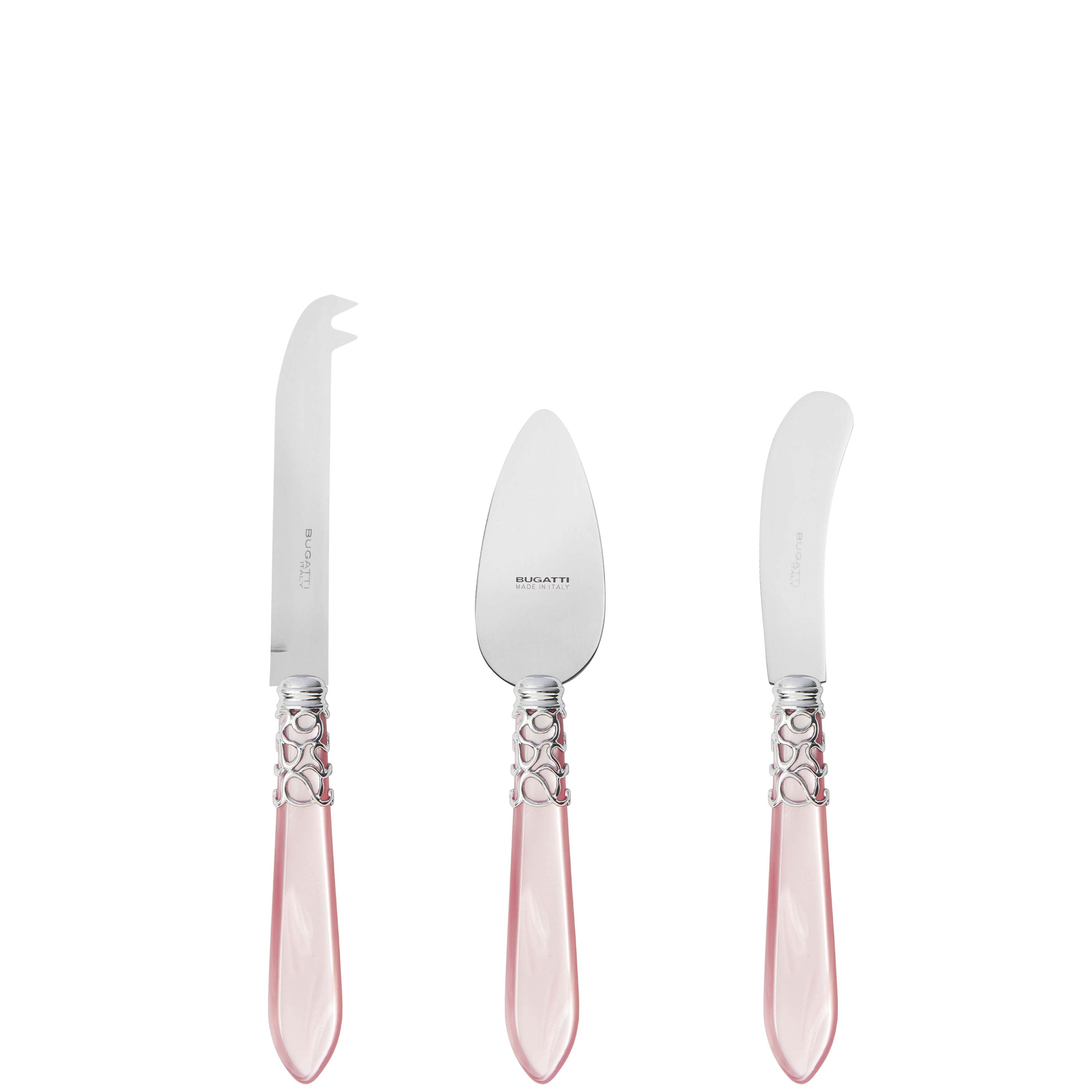 Melodia Brilliant 3 Piece Cheese Knife Set - pink