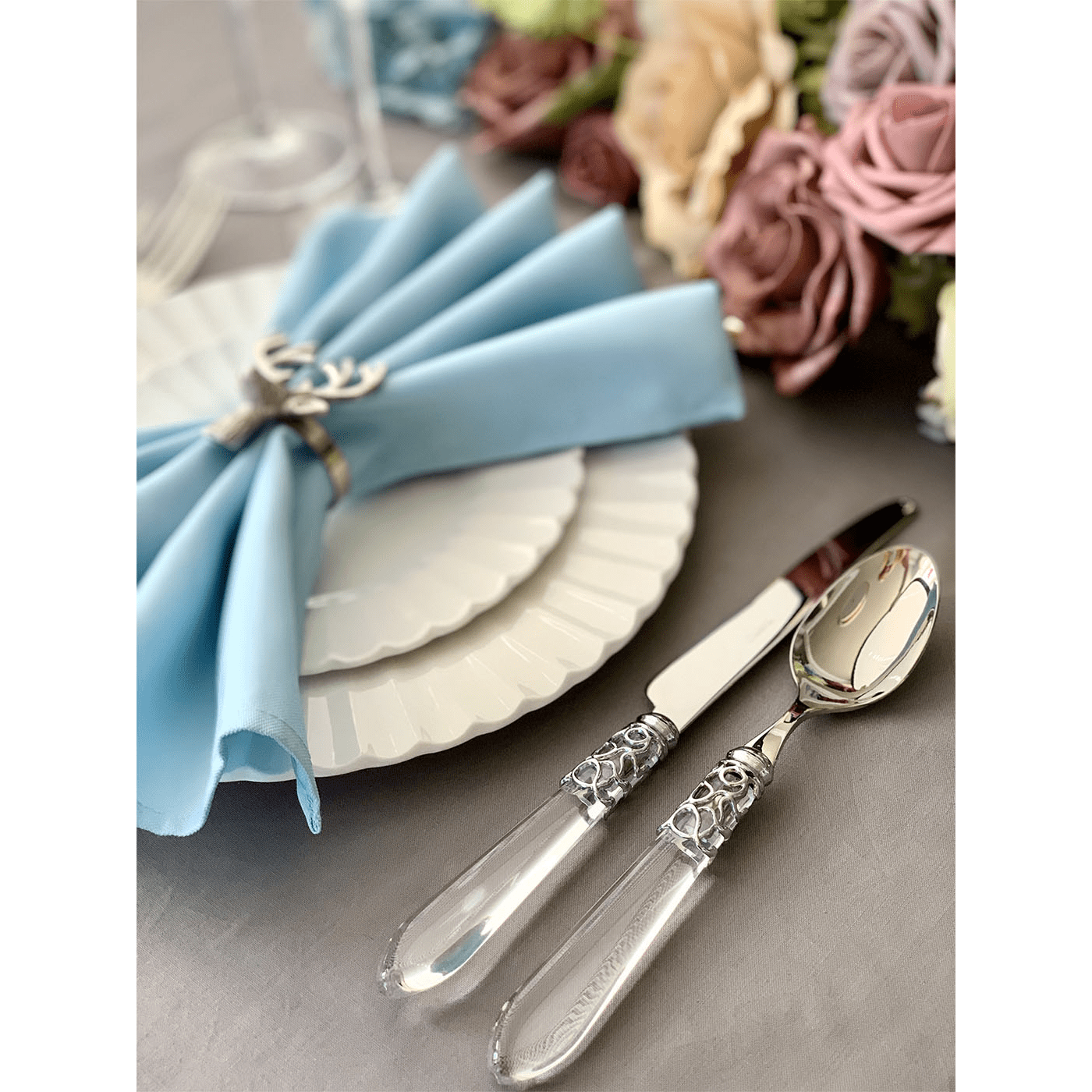 Melodia Brilliant 5 Piece Place Setting - Clear-Casa Bugatti USA