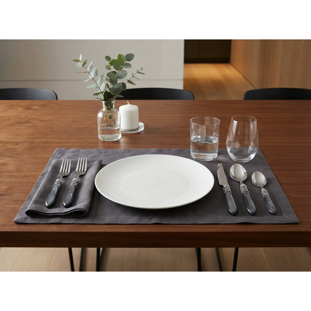Melodia Brilliant 5 piece place setting - Gray