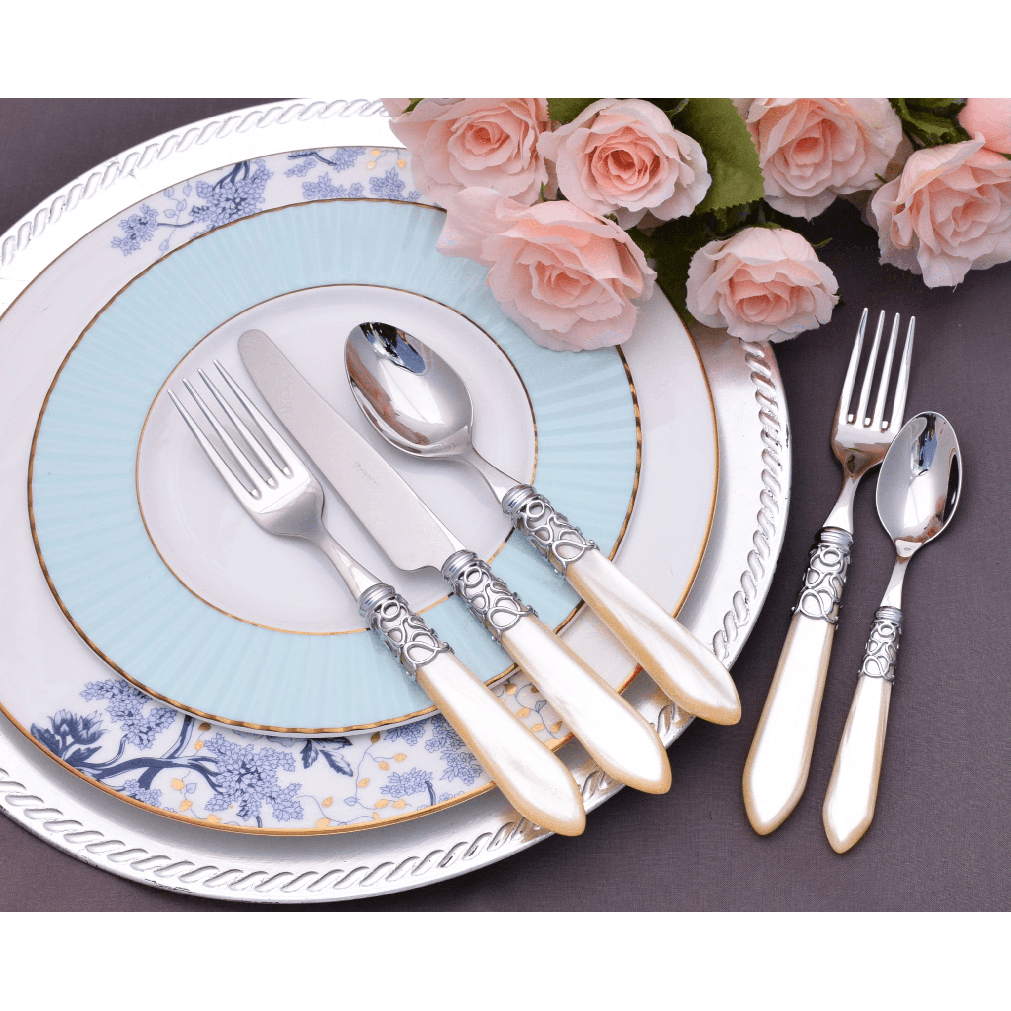 Melodia 5 Piece Place Setting - IVORY-Casa Bugatti USA