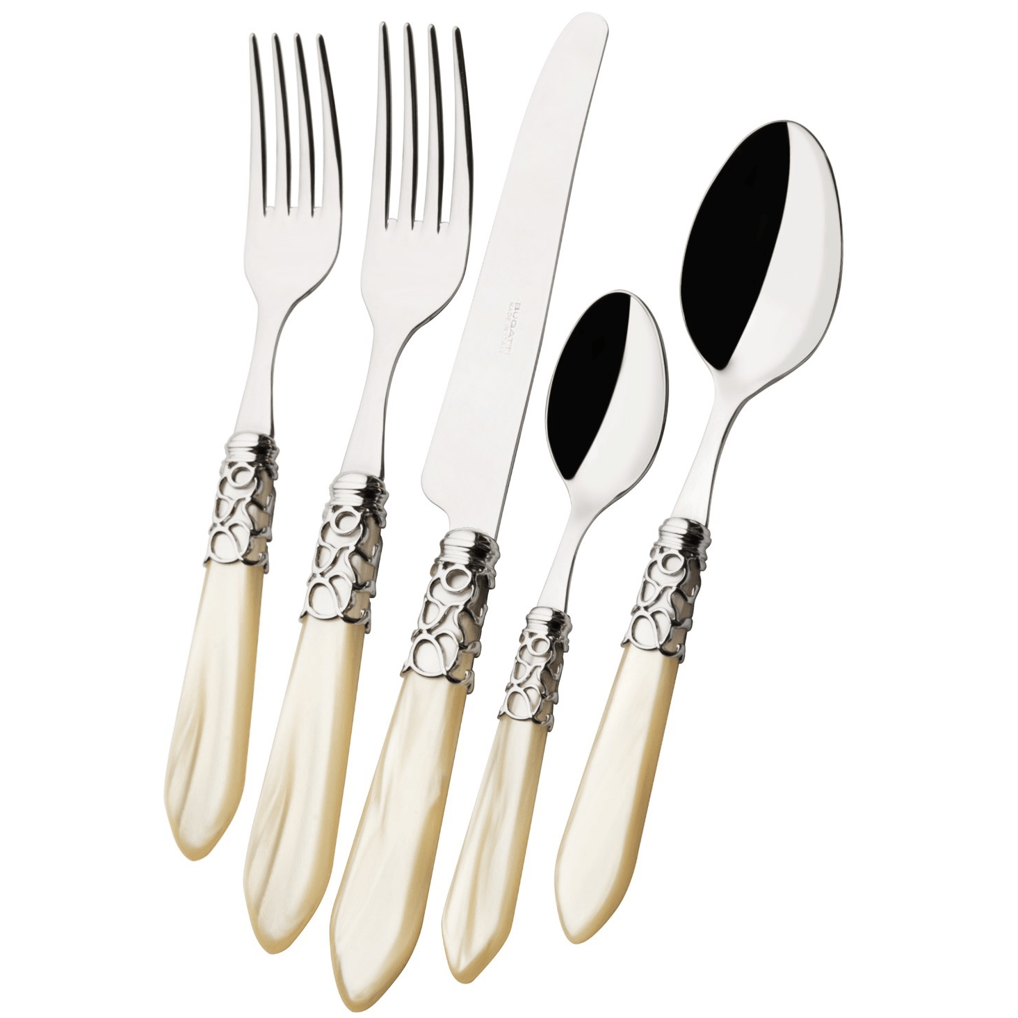 Melodia 5 Piece Place Setting - IVORY-Casa Bugatti USA