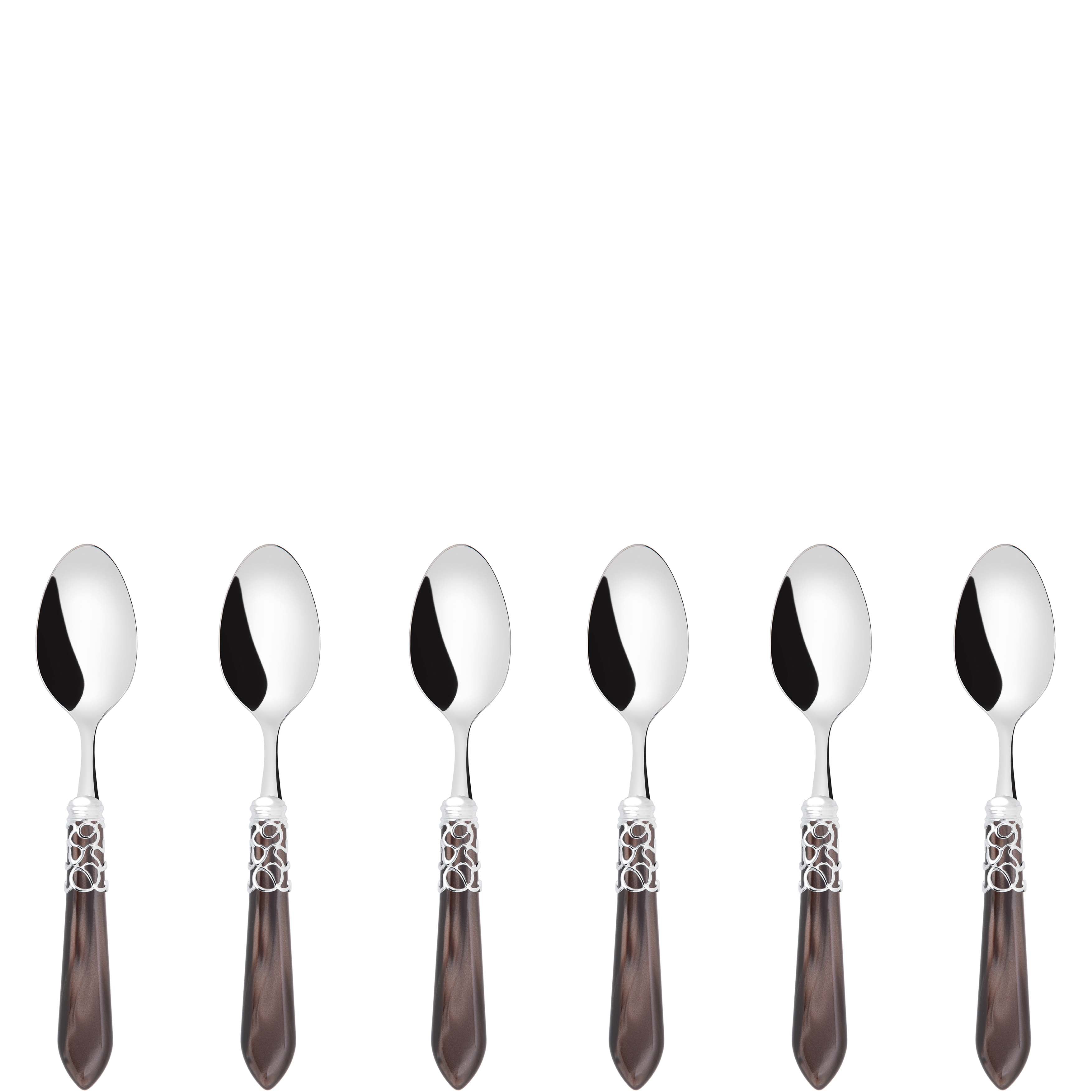 Melodia Brilliant 6 Piece Coffee Spoon Set in gift box - chocolate