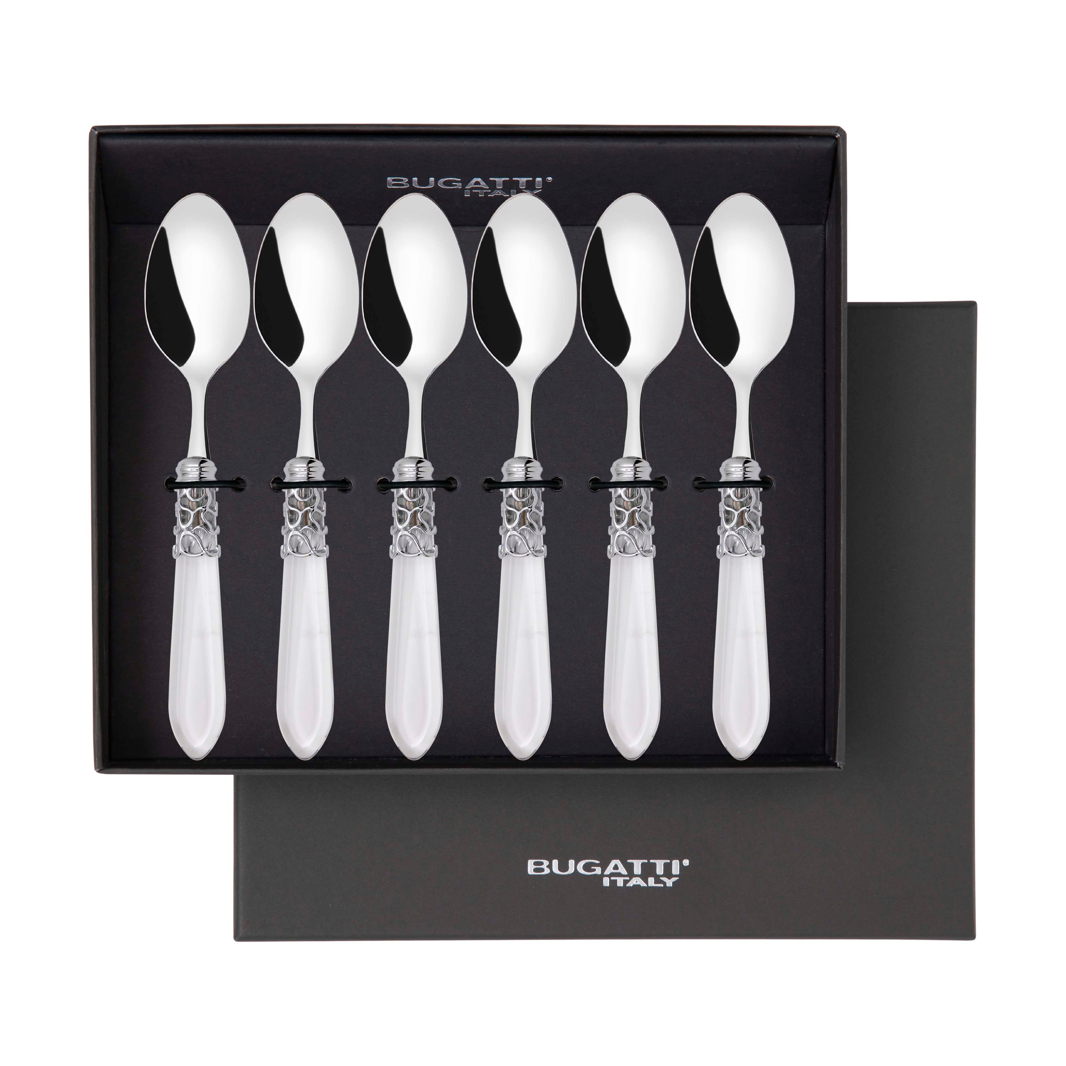 Melodia Brilliant 6 Piece Coffee Spoon Set in gift box - Clear-Casa Bugatti USA