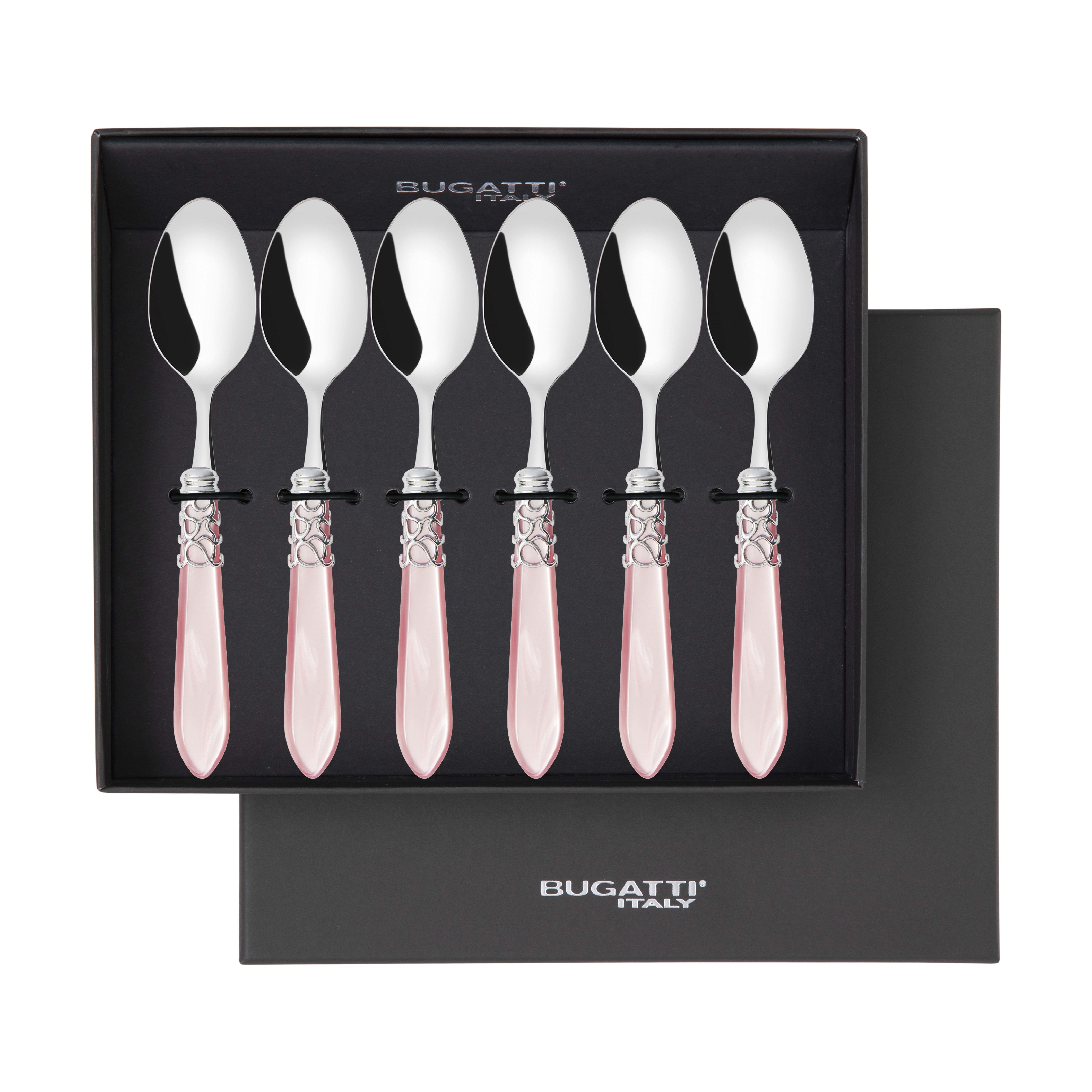 Melodia Brilliant 6 Piece Coffee Spoon Set in gift box - pink