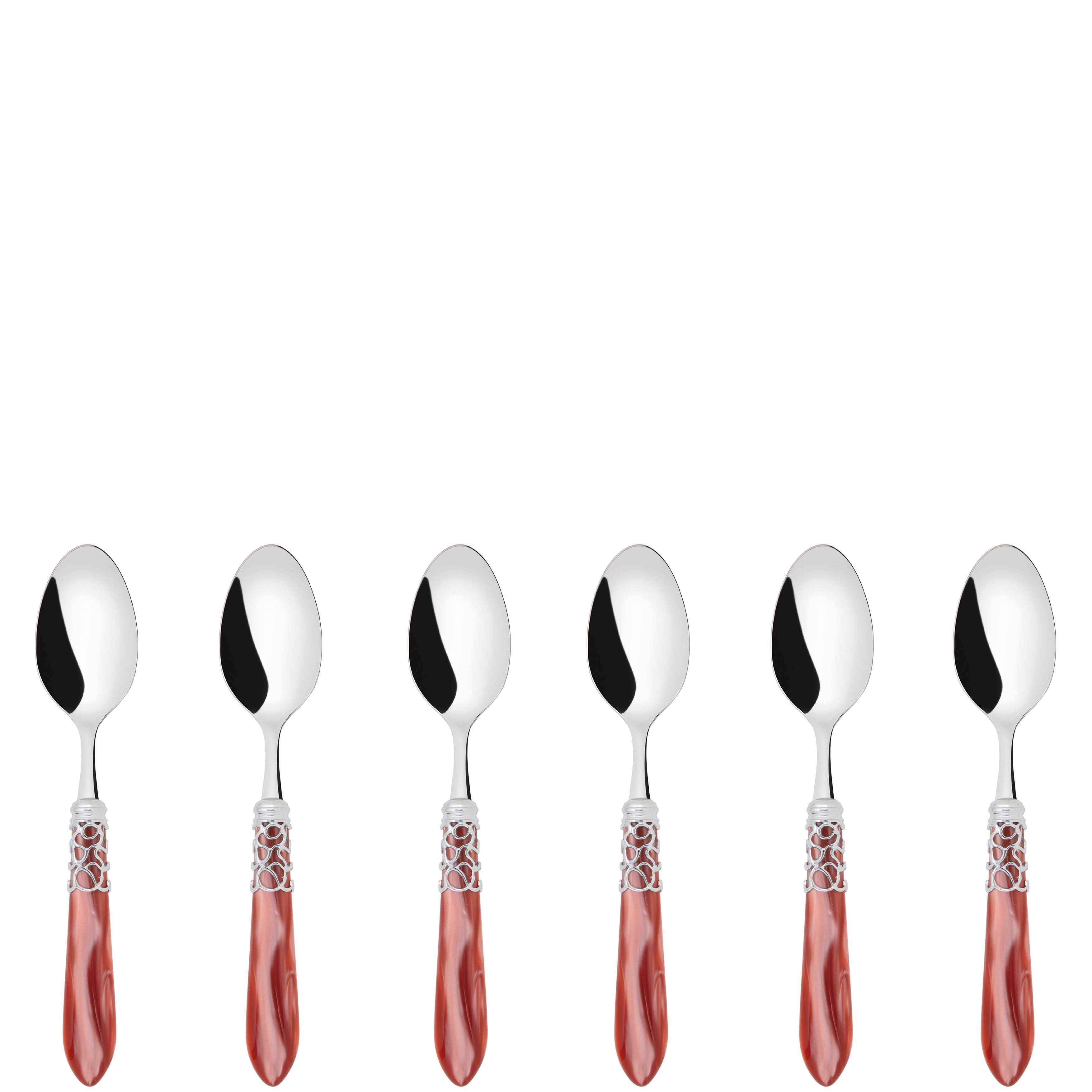 Melodia Brilliant 6 Piece Coffee Spoon Set in gift box - Rust-Casa Bugatti USA