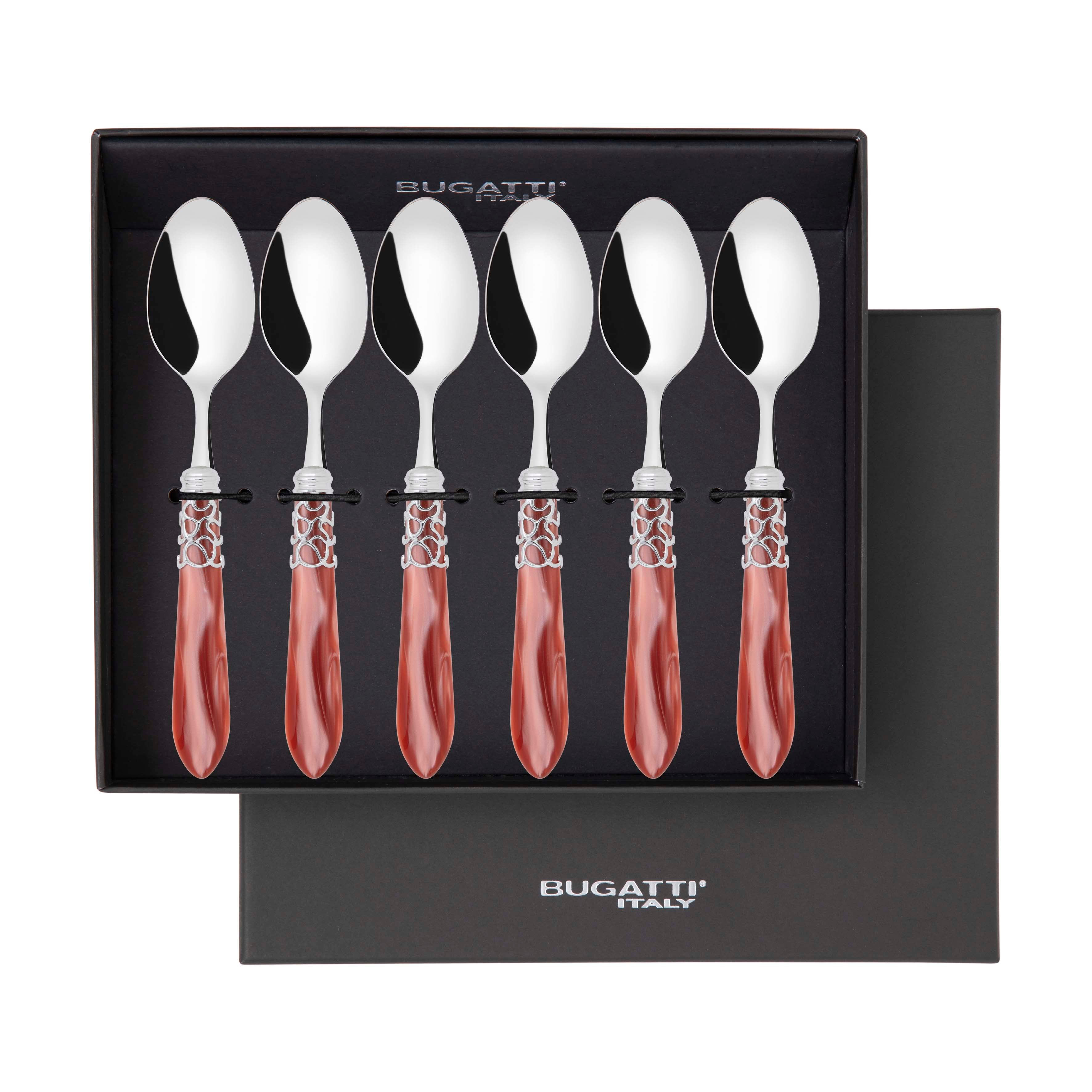 Melodia Brilliant 6 Piece Coffee Spoon Set in gift box - Rust-Casa Bugatti USA