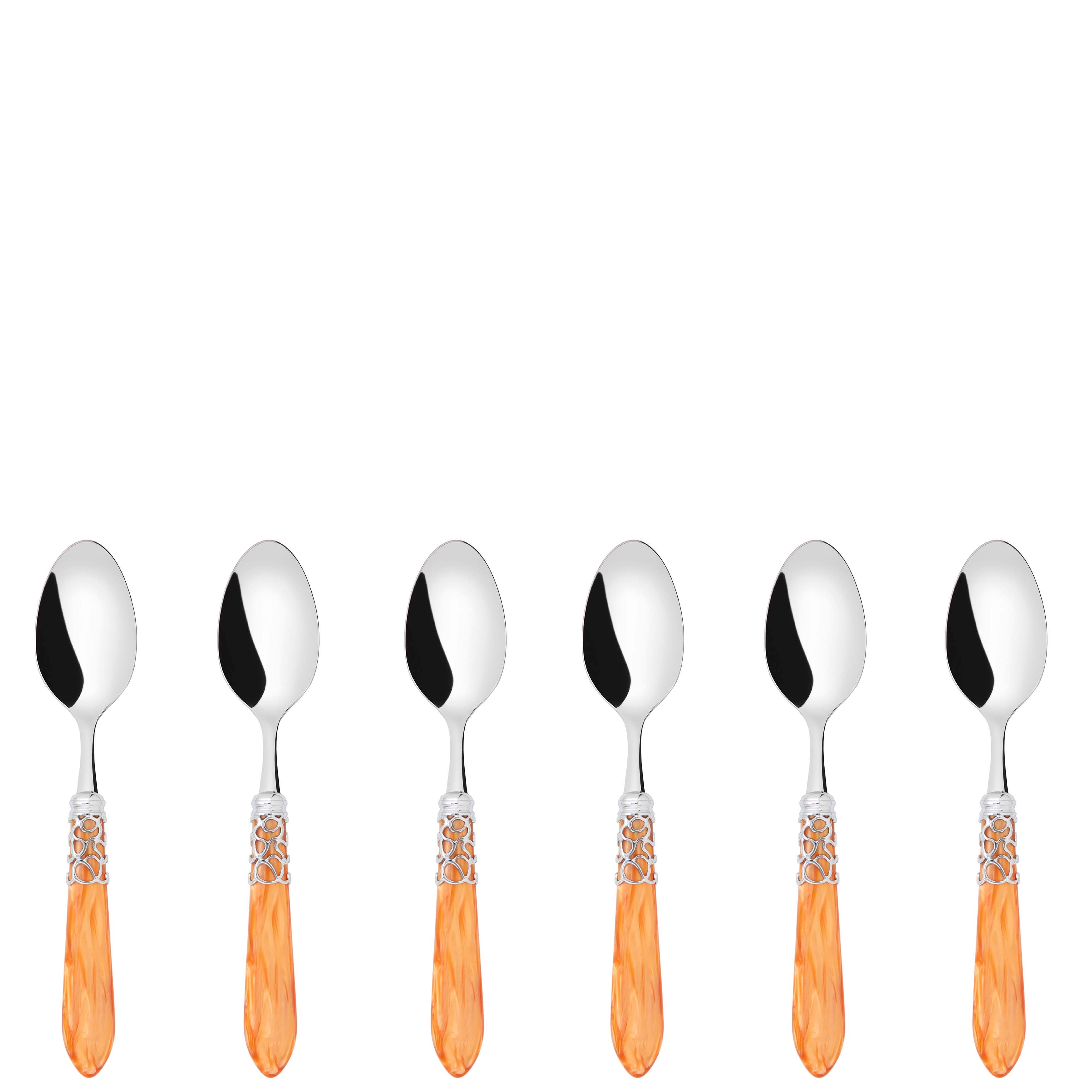 Melodia Brilliant 6 Piece Coffee Spoon Set in gift box - tangerine