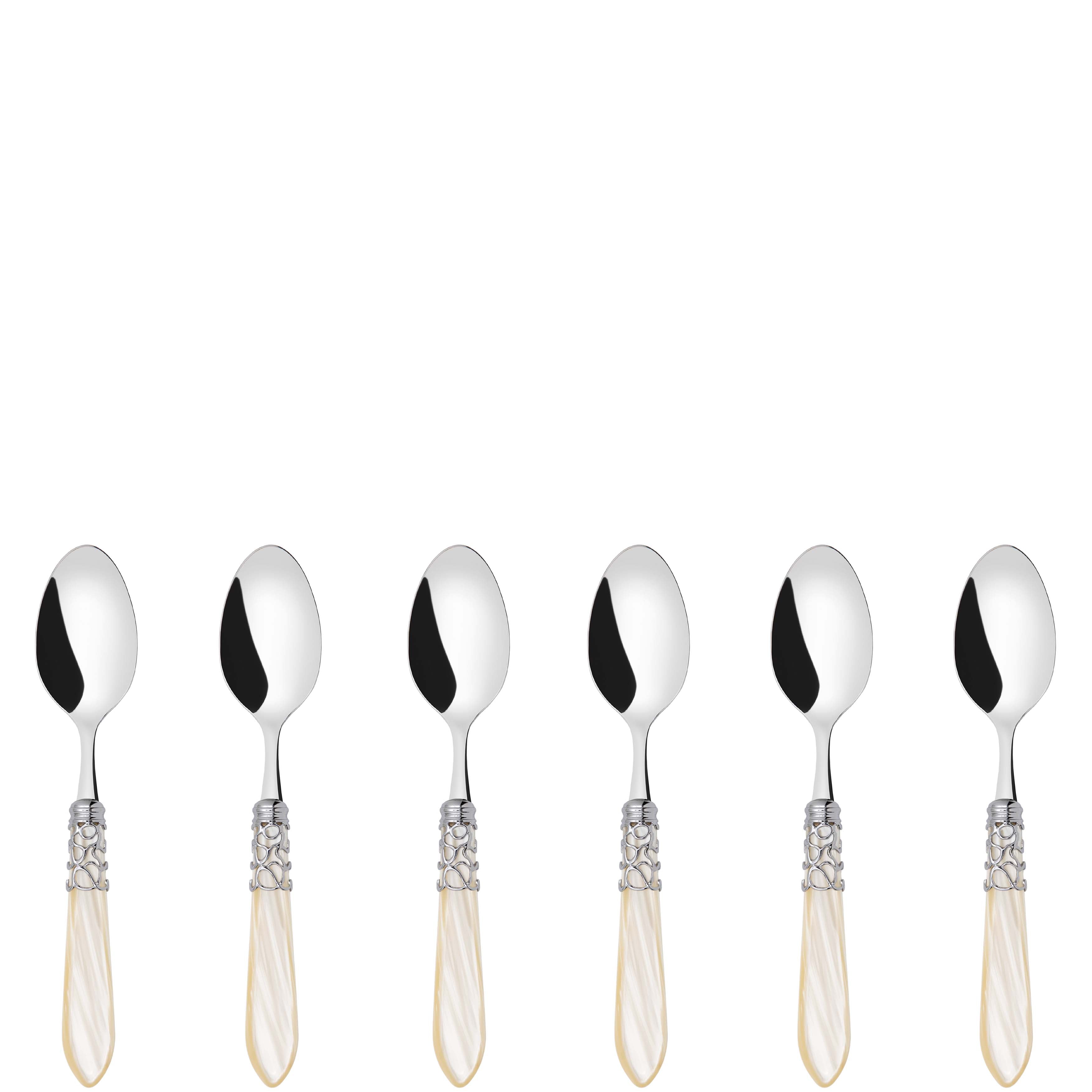 Melodia Brilliant 6 Piece Coffee Spoon Set - ivory