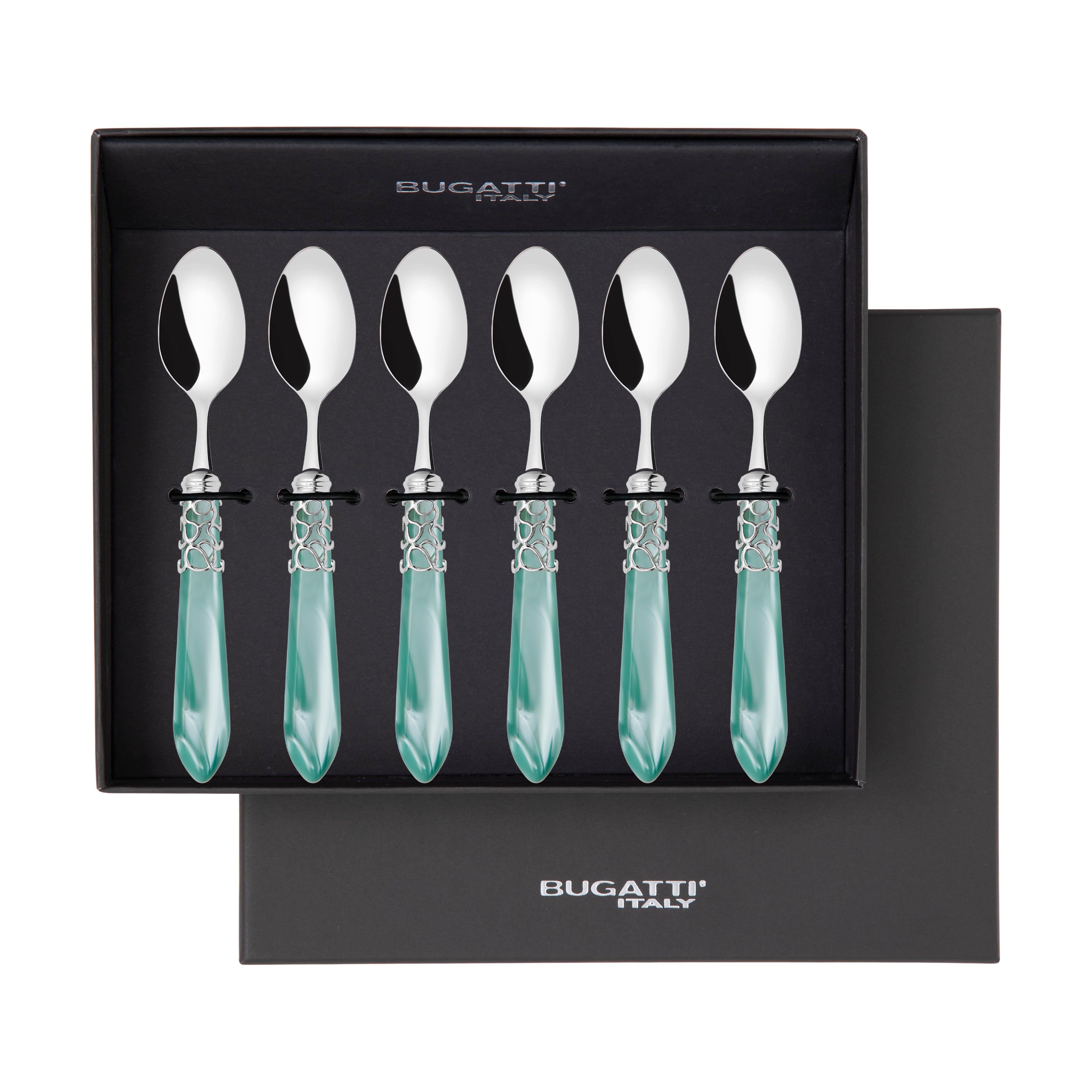 Melodia Brilliant 6 Piece Moka Spoon Set aqua