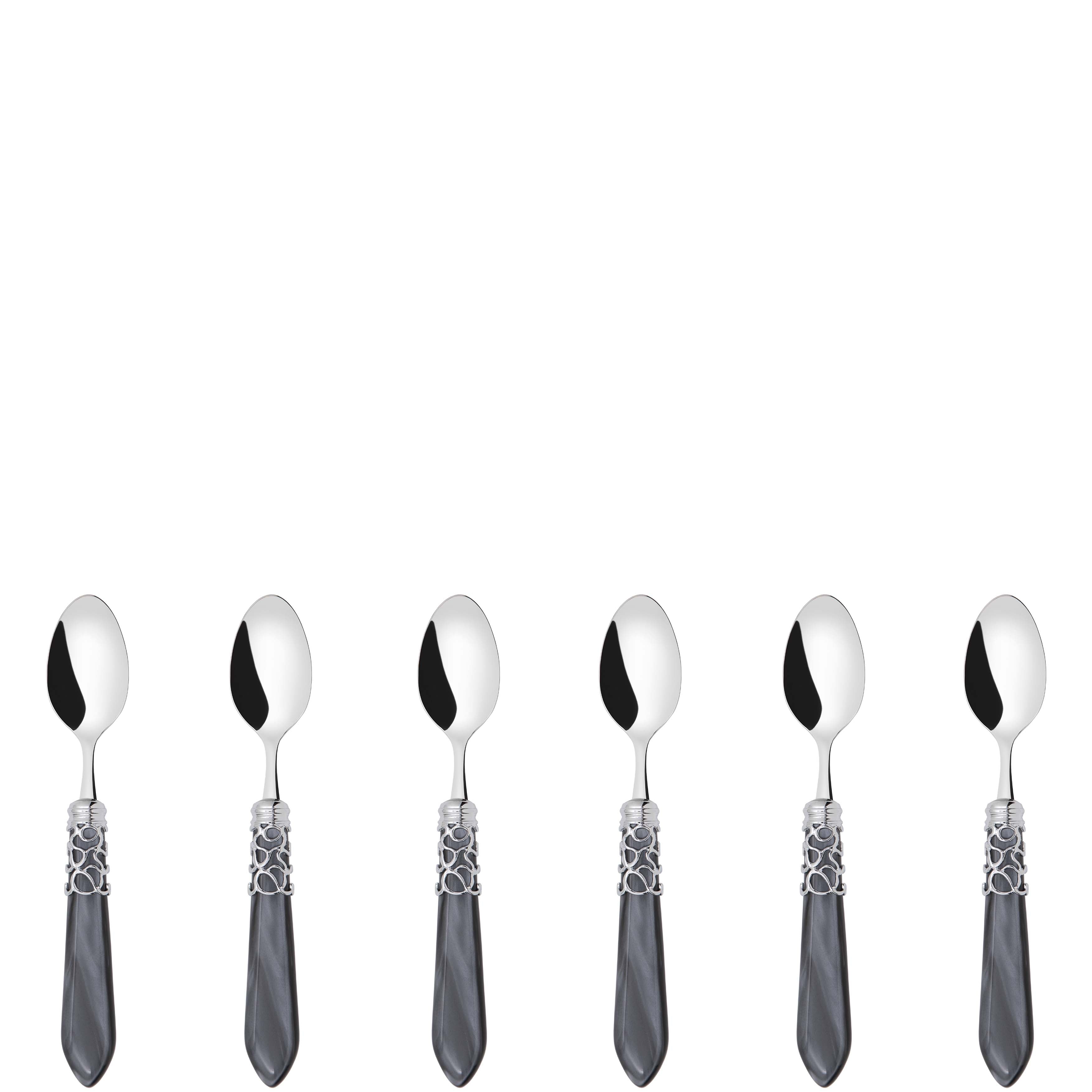 Melodia Brilliant 6 Piece Moka Spoon Set in gift box charcoal
