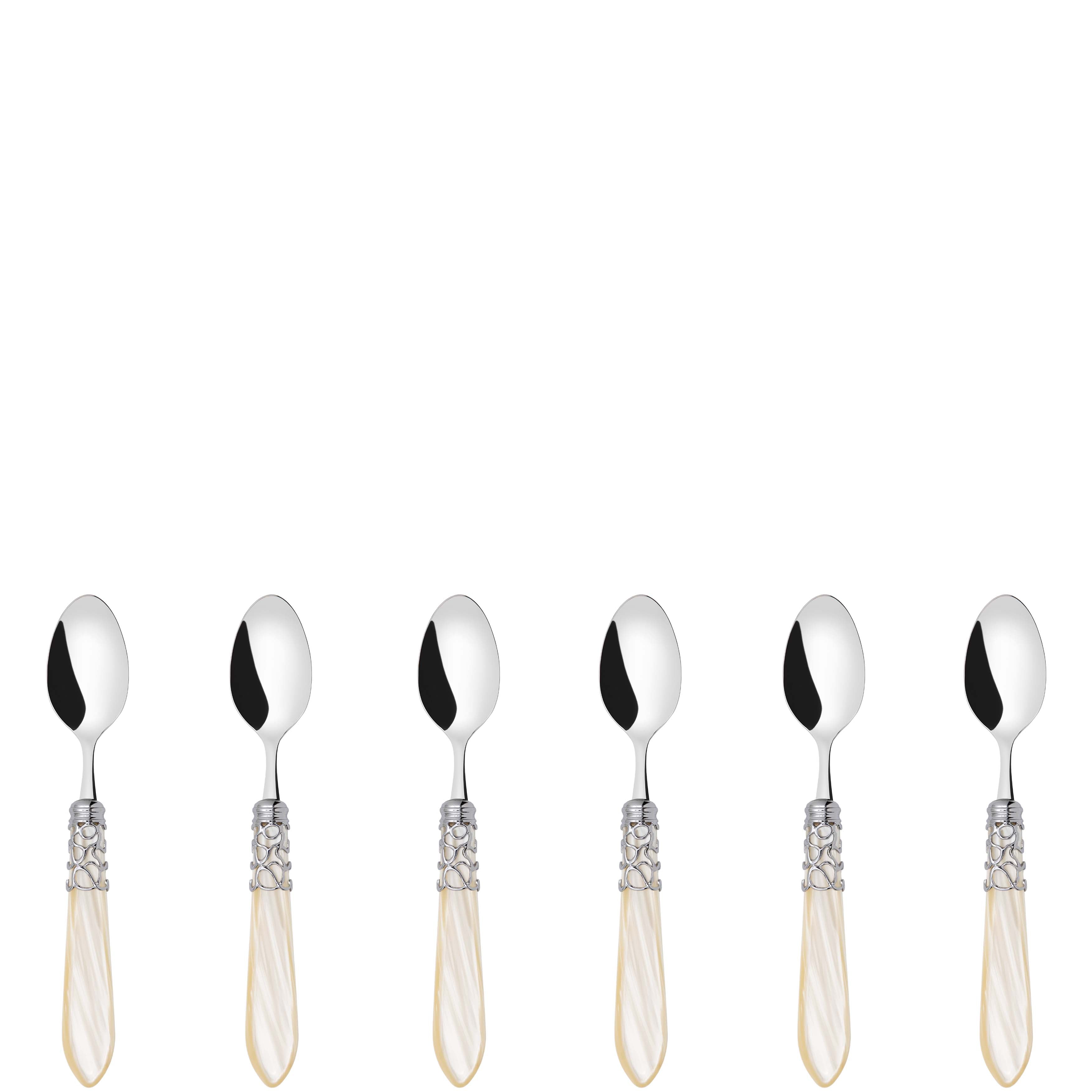 Melodia Brilliant 6 Piece Moka Spoon Set in gift box Ivory