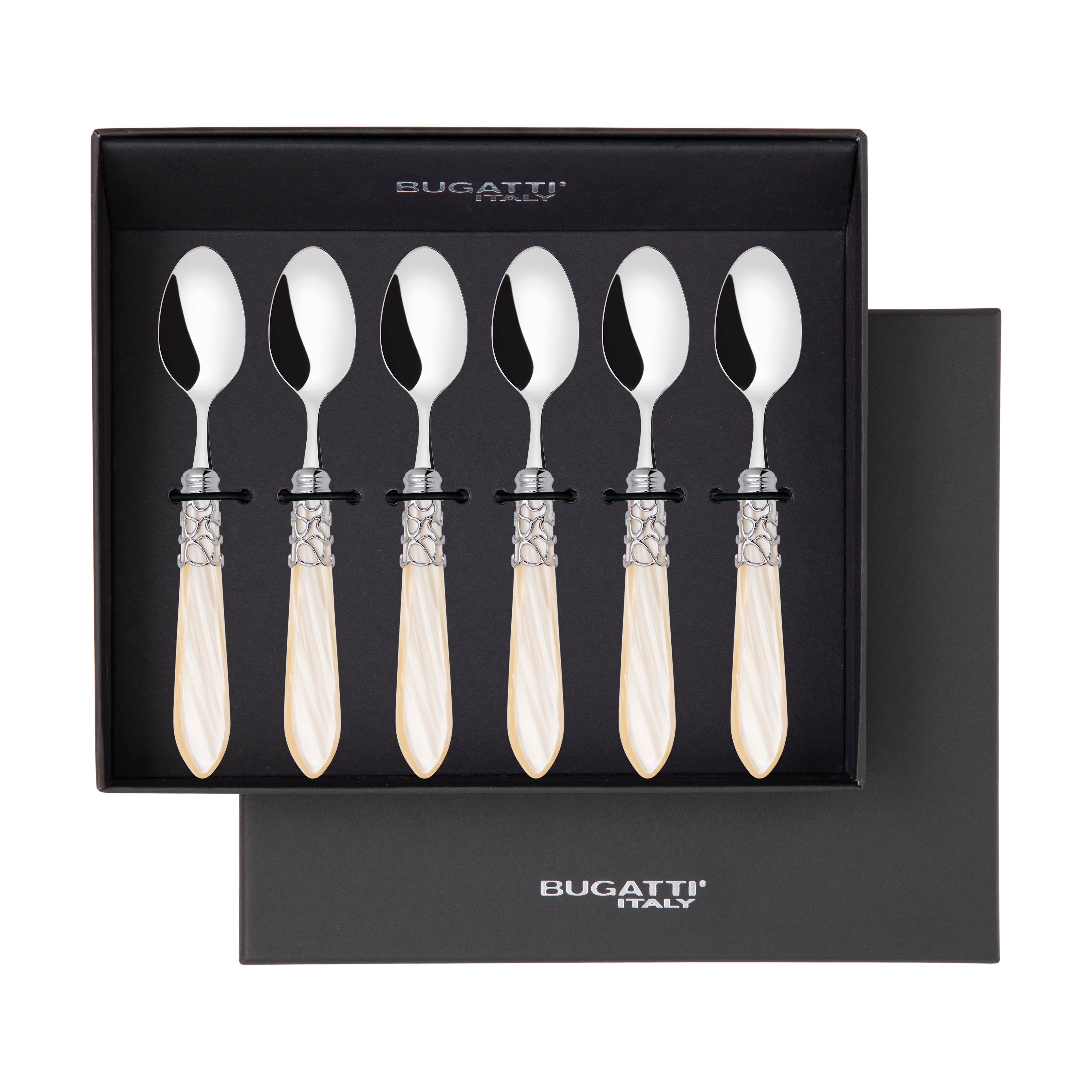 Melodia Brilliant 6 Piece Moka Spoon Set in gift box Ivory