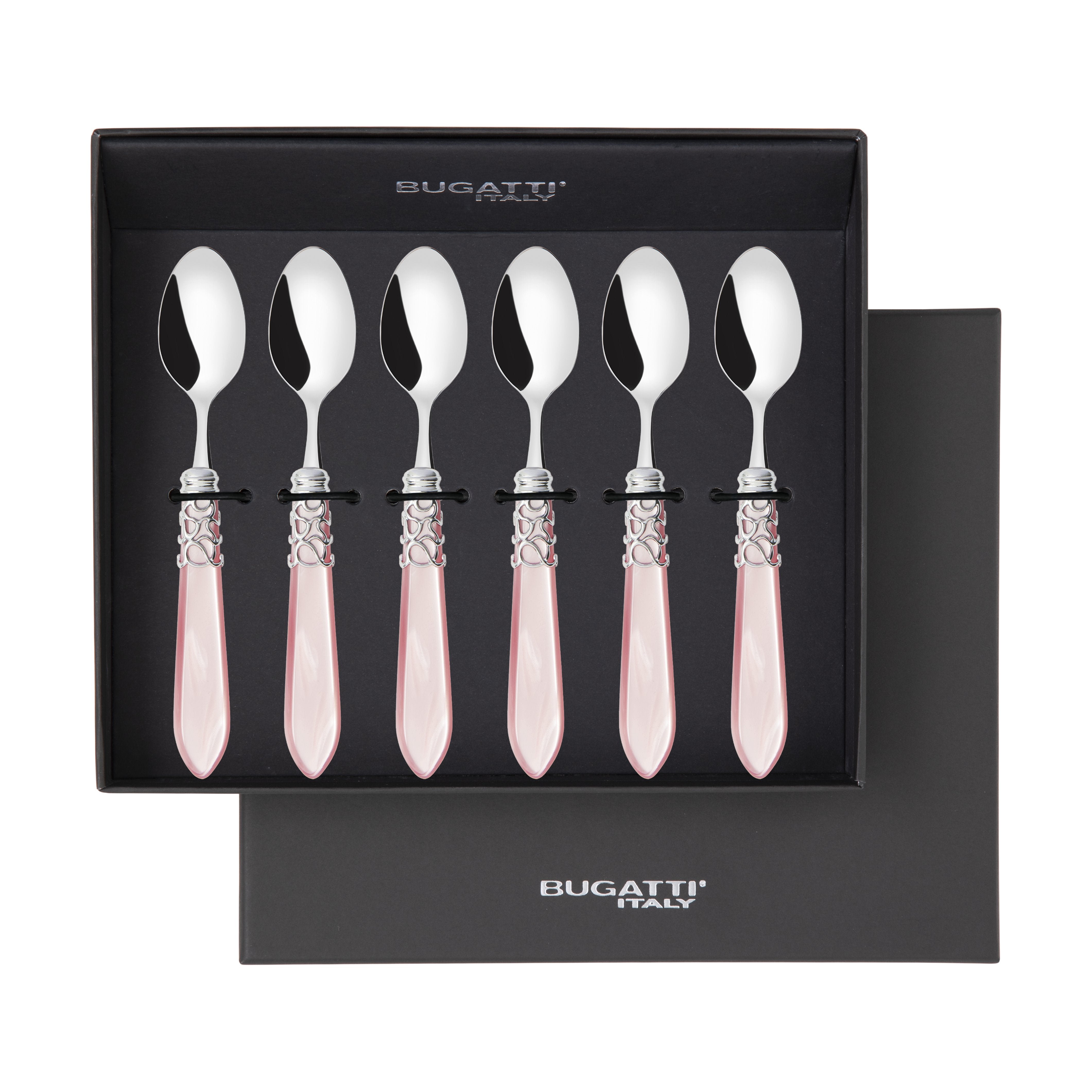 Melodia Brilliant 6 Piece Moka Spoon Set in gift box pink