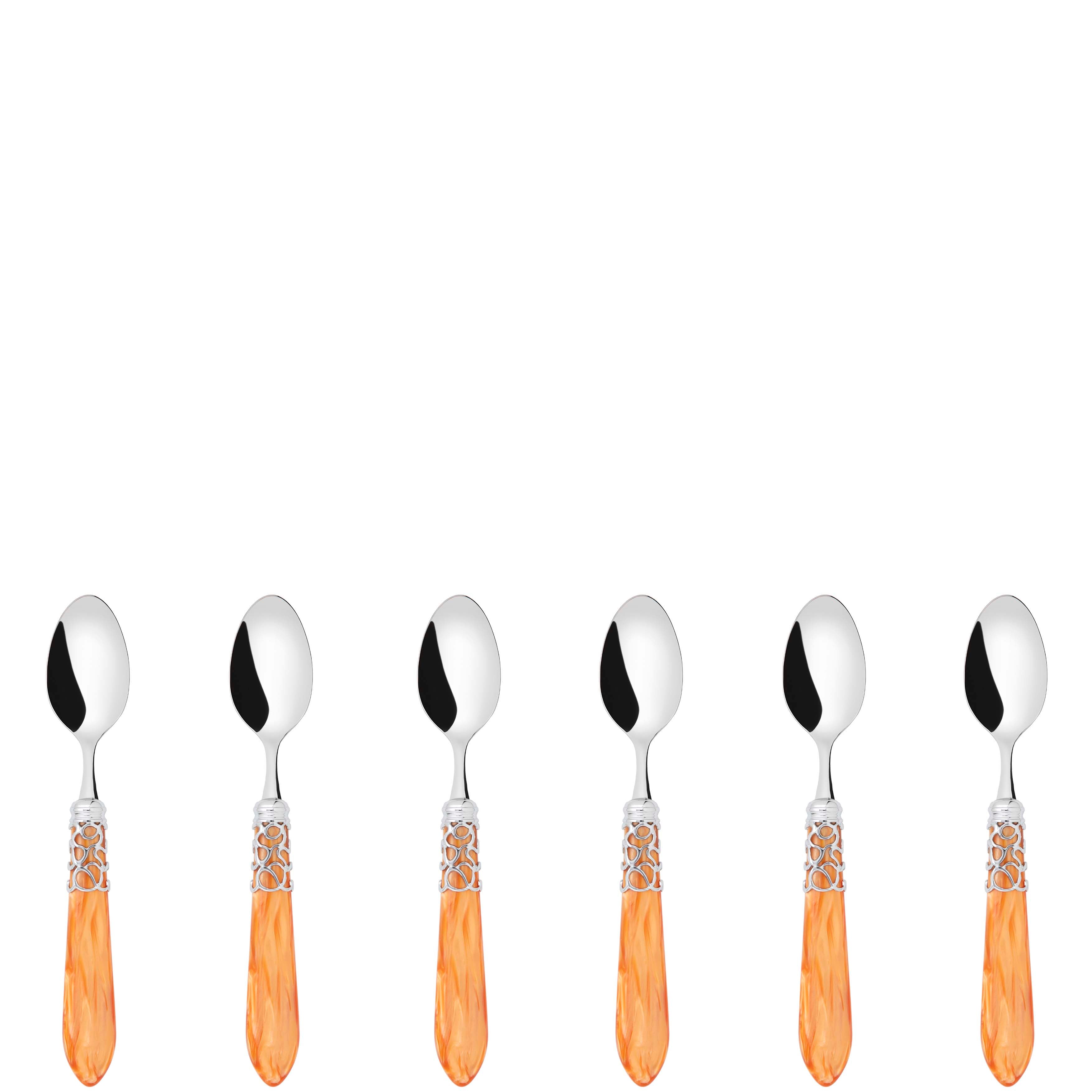 Melodia Brilliant 6 Piece Moka Spoon Set in gift box tangerine
