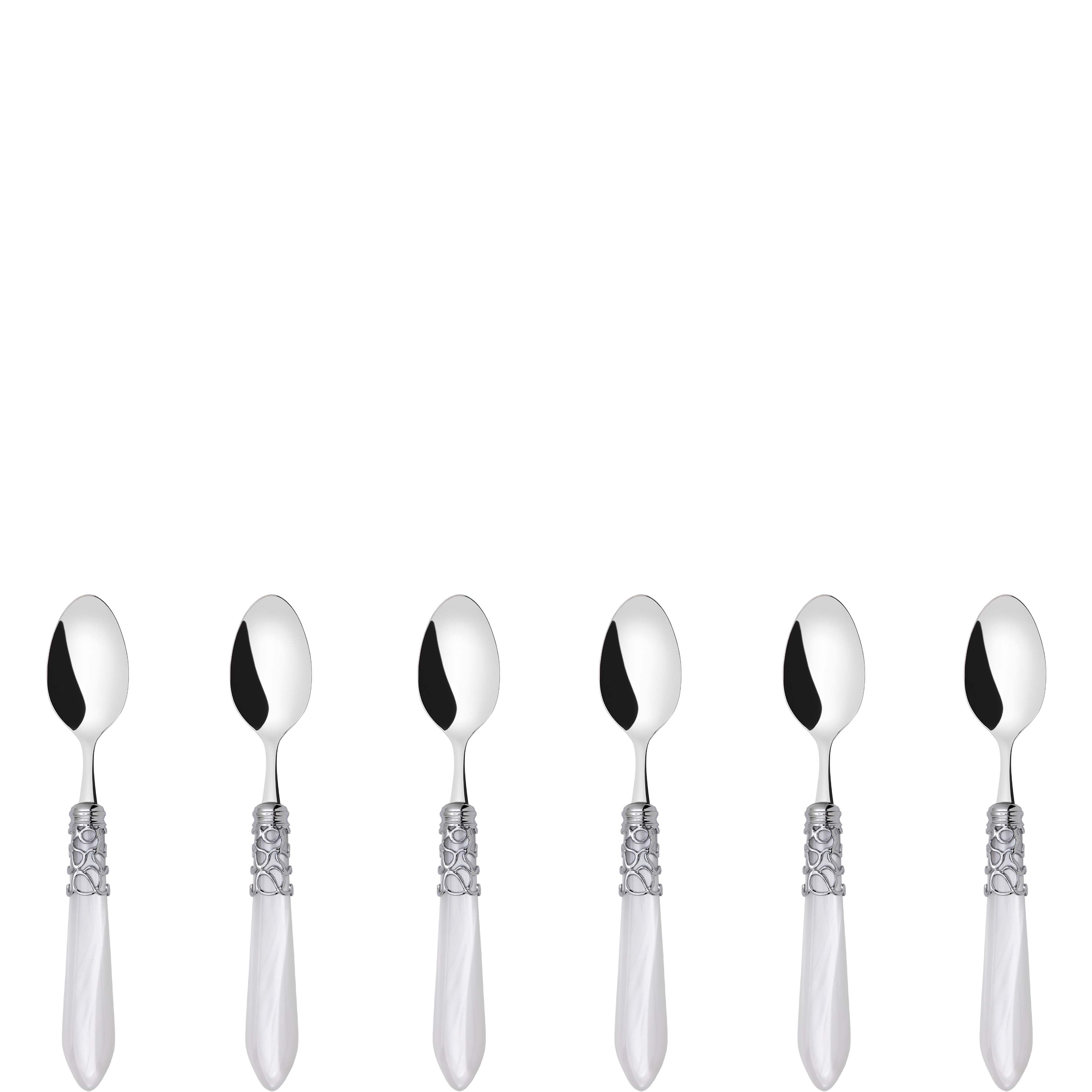 Melodia Brilliant 6 Piece Moka Spoon Set white