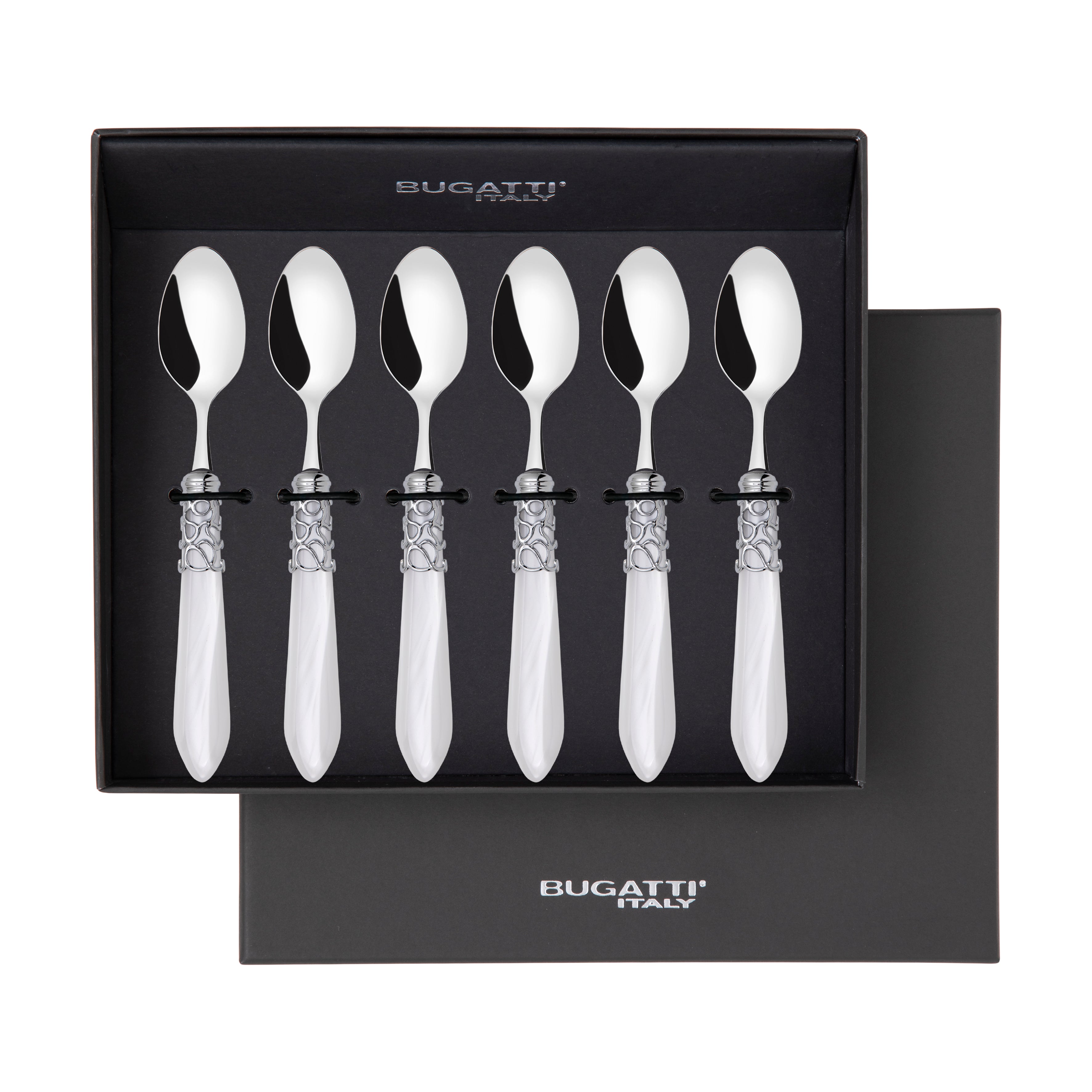 Melodia Brilliant 6 Piece Moka Spoon Set white