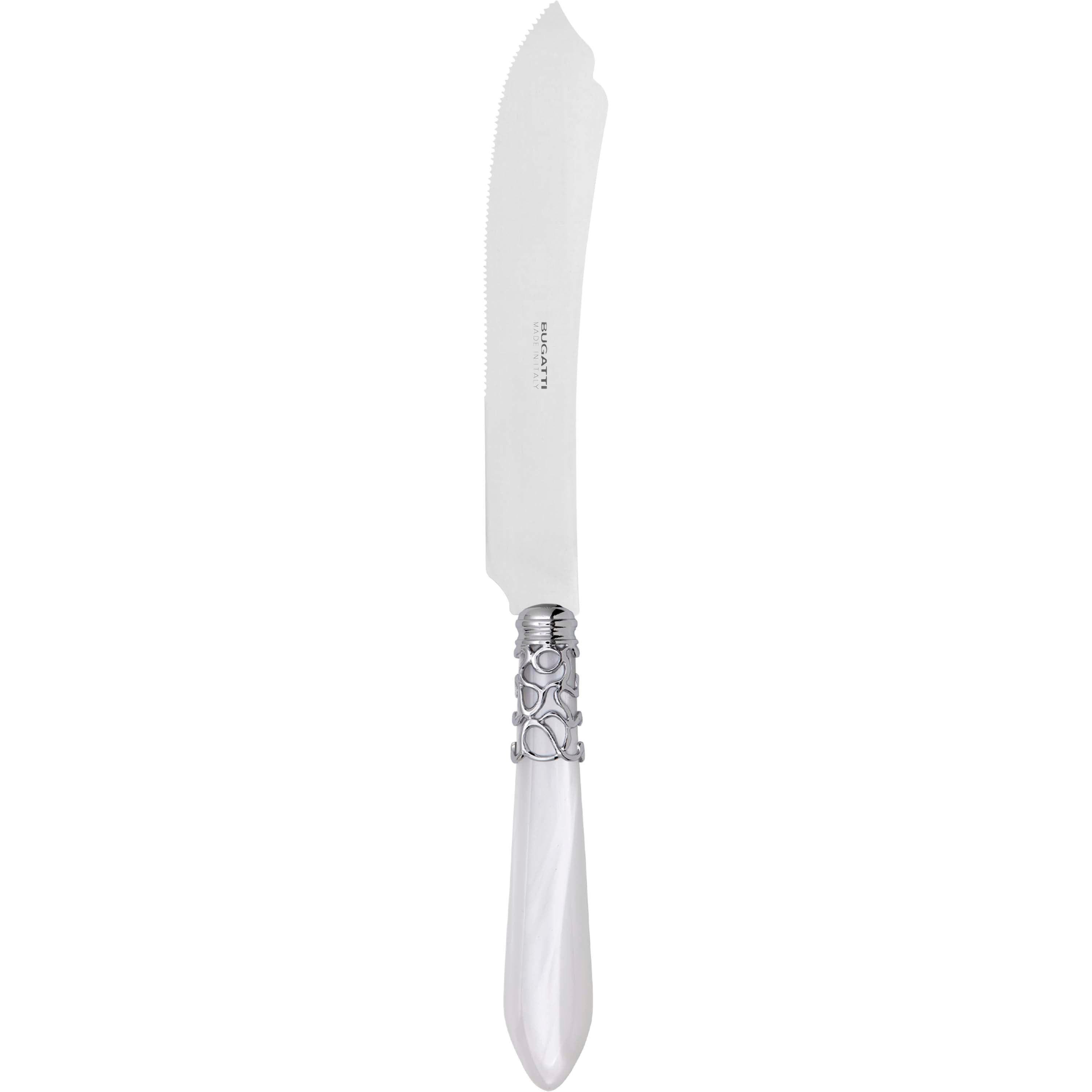 Melodia Brilliant Cake Knife 28 cm (11.02 inch) - White-Casa Bugatti USA