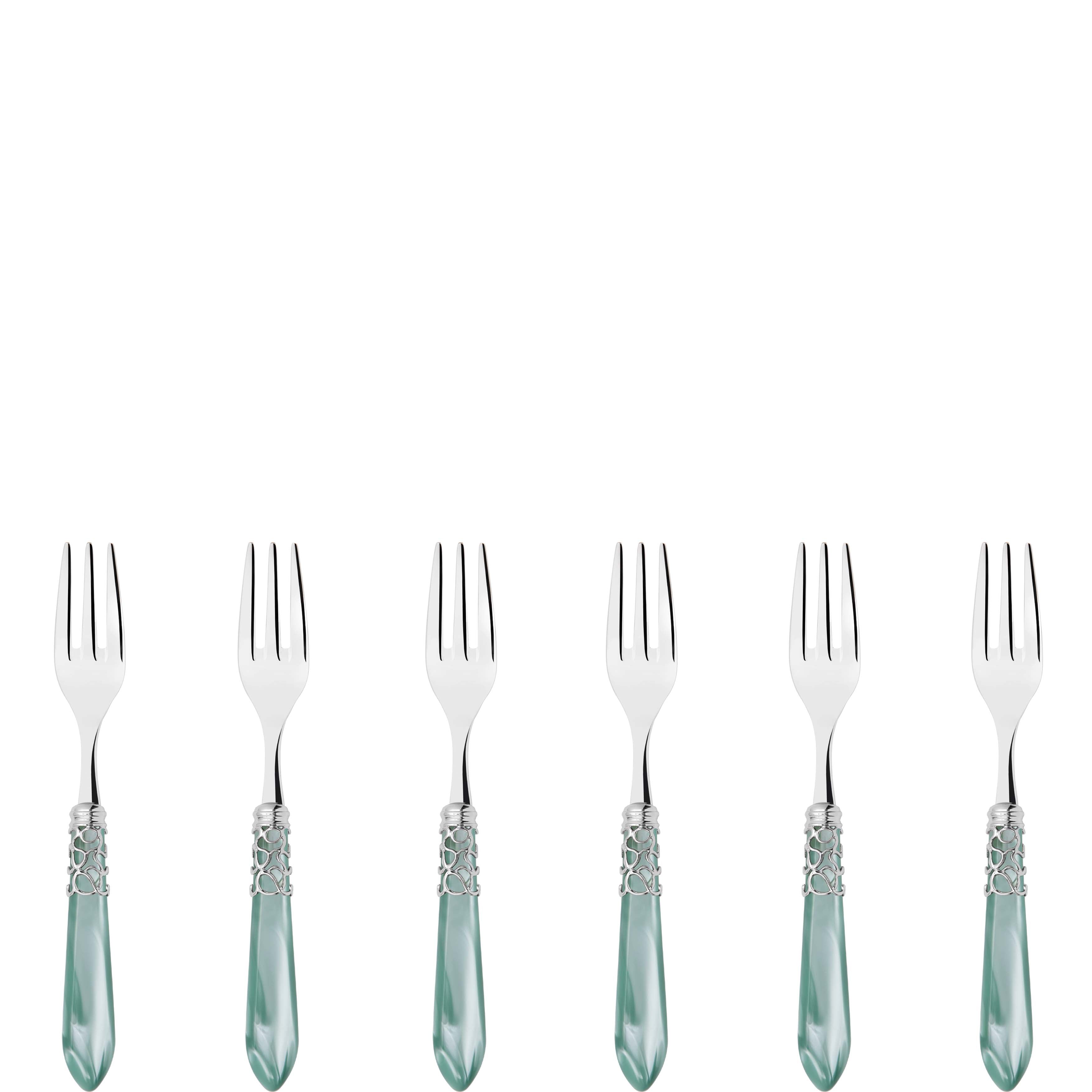 Melodia Brilliant Cocktail / Cake Fork Set in gift box - aqua