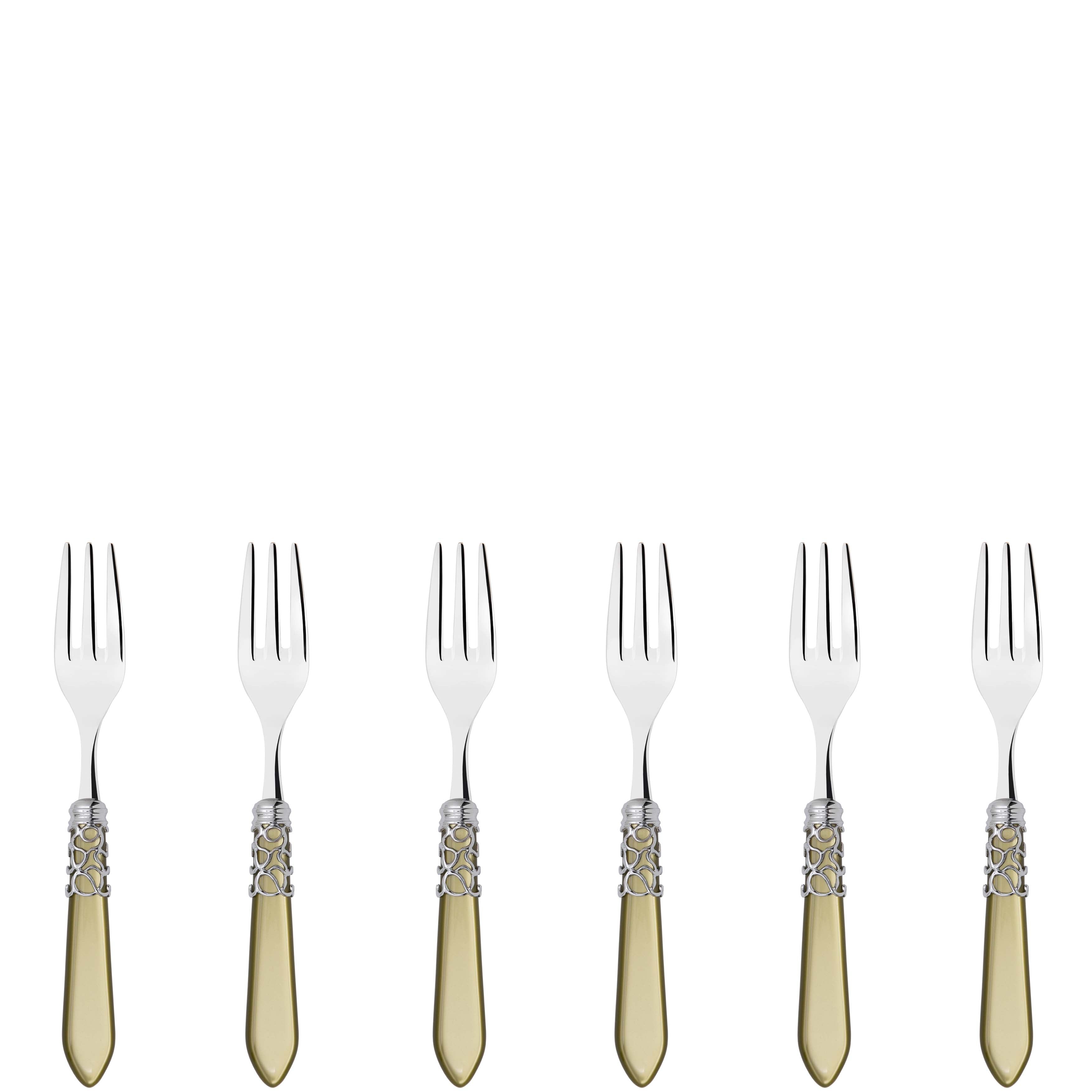 Melodia Brilliant Cocktail / Cake Fork Set in gift box - chartreuse green