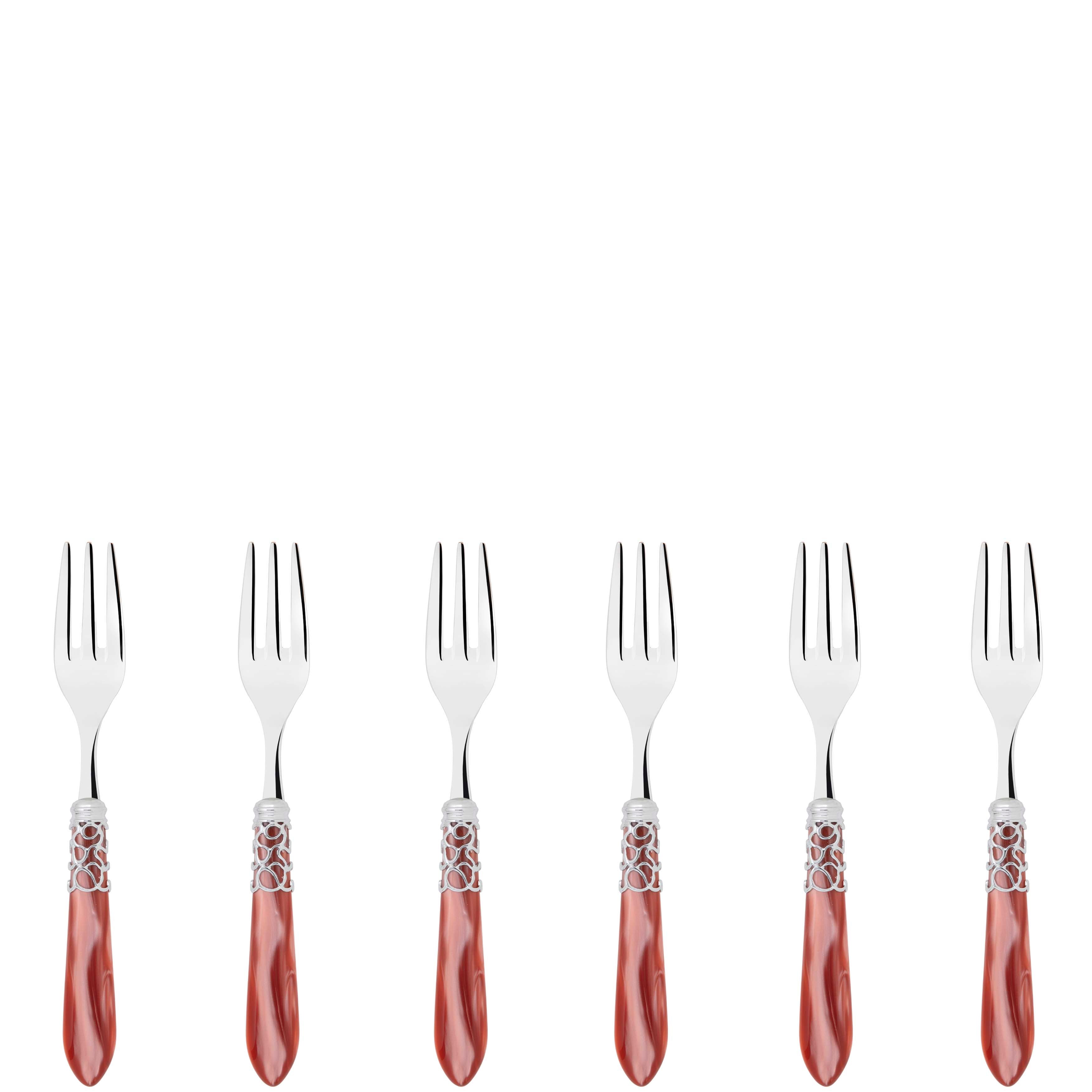 Melodia Brilliant Cocktail / Cake Fork Set in gift box - rust