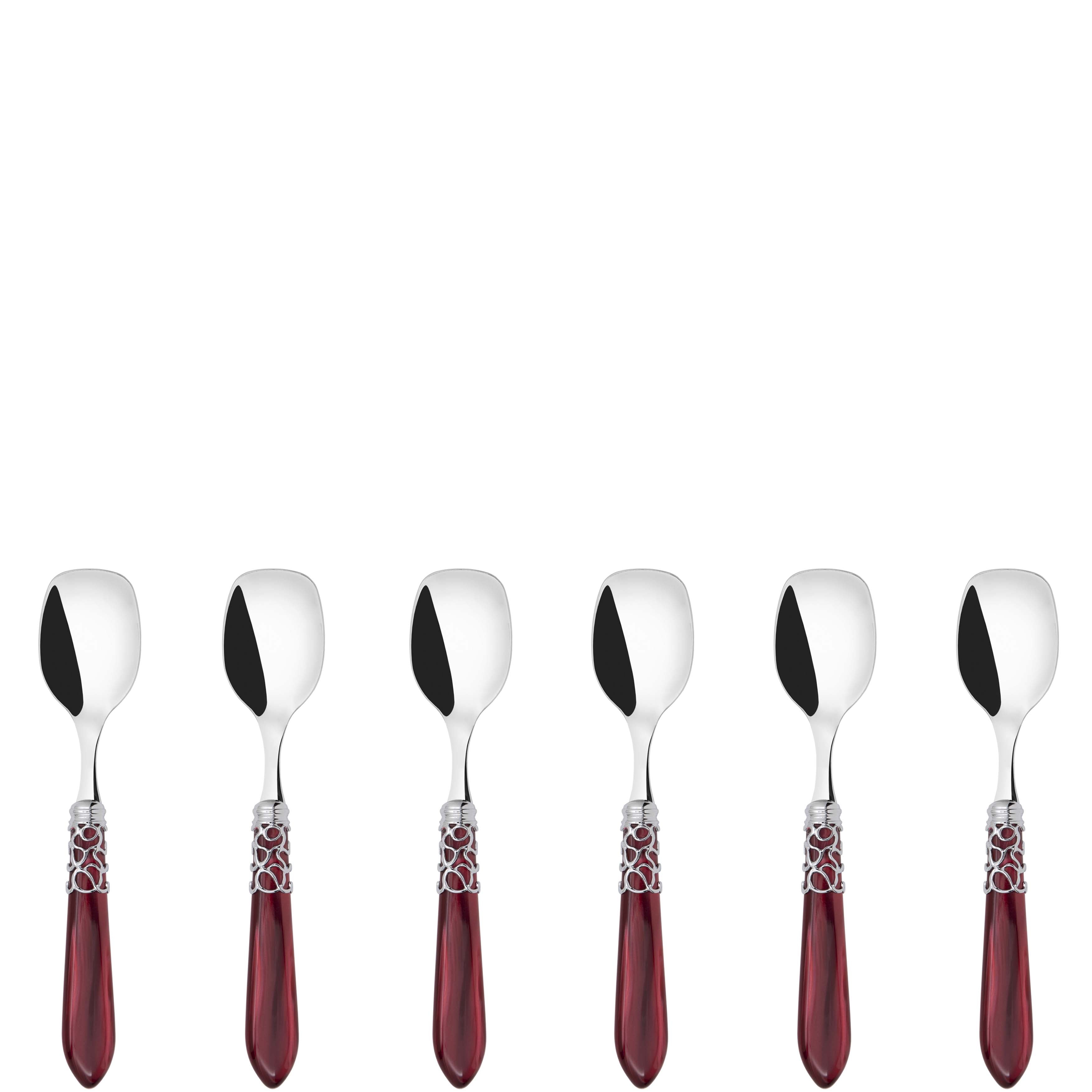 Melodia Brilliant Ice Cream Spoons Set in gift box - burgundy