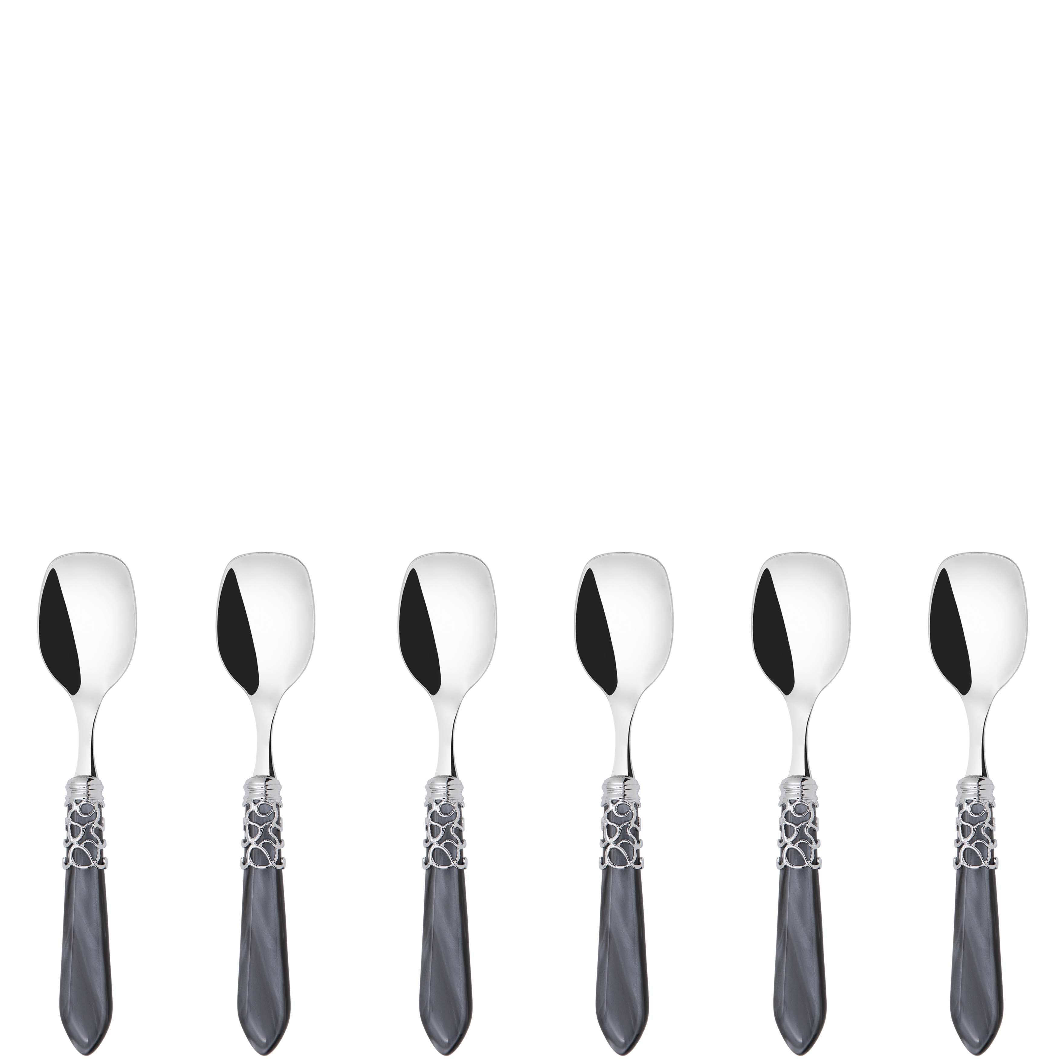 Melodia Brilliant Ice Cream Spoons Set in gift box - charcoal