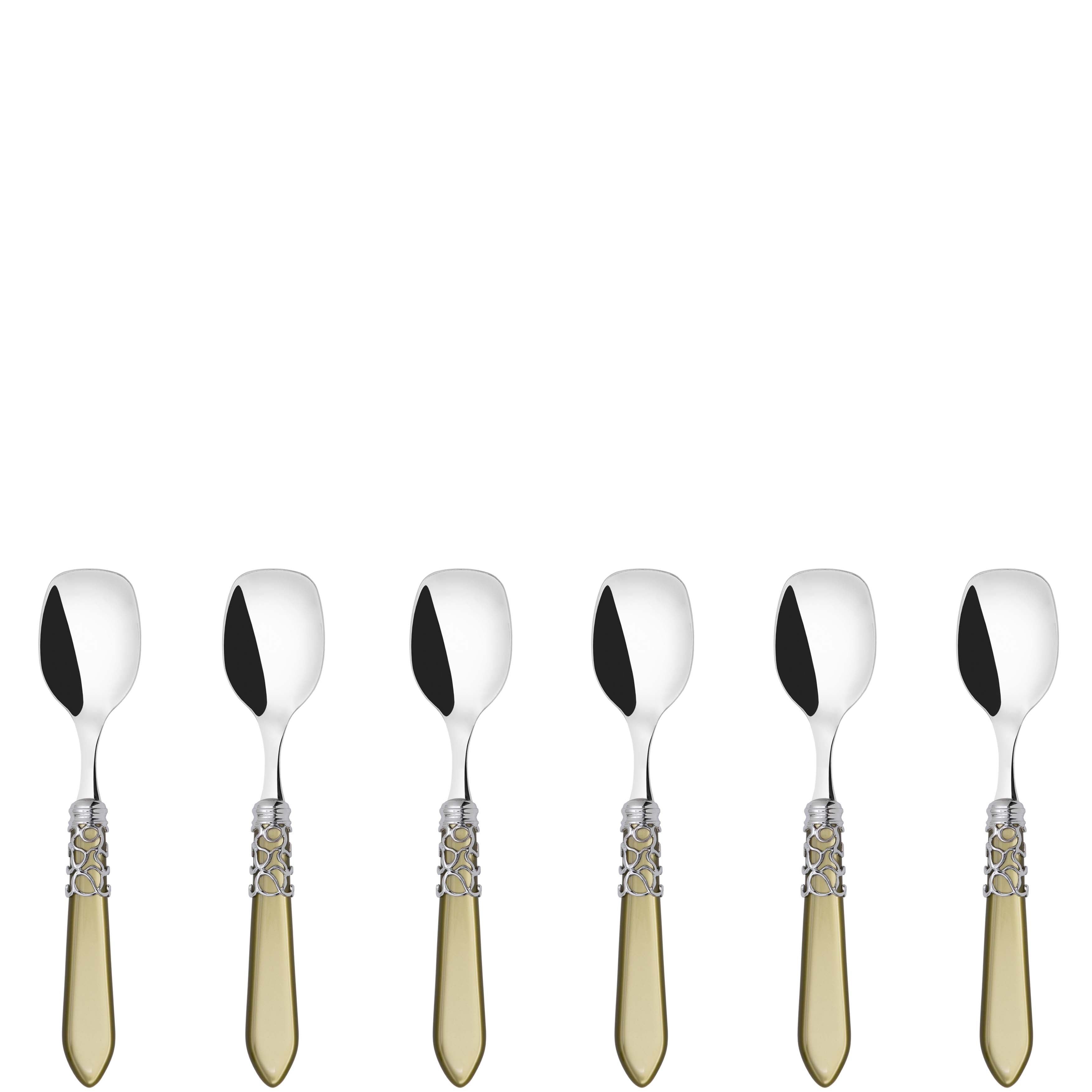 Melodia Brilliant Ice Cream Spoons Set in gift box - chartreuse green