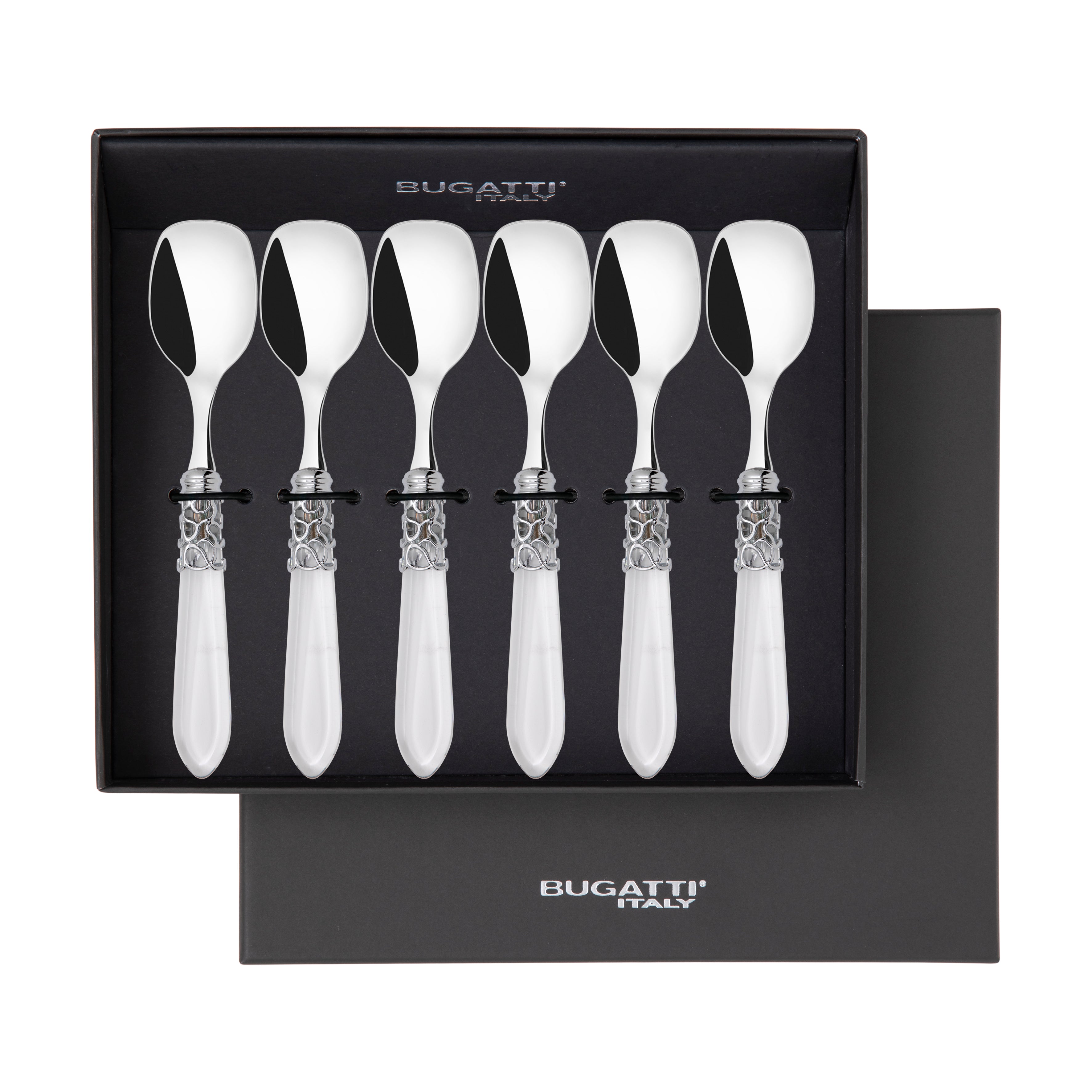 Melodia Brilliant Ice Cream Spoons Set in gift box - clear