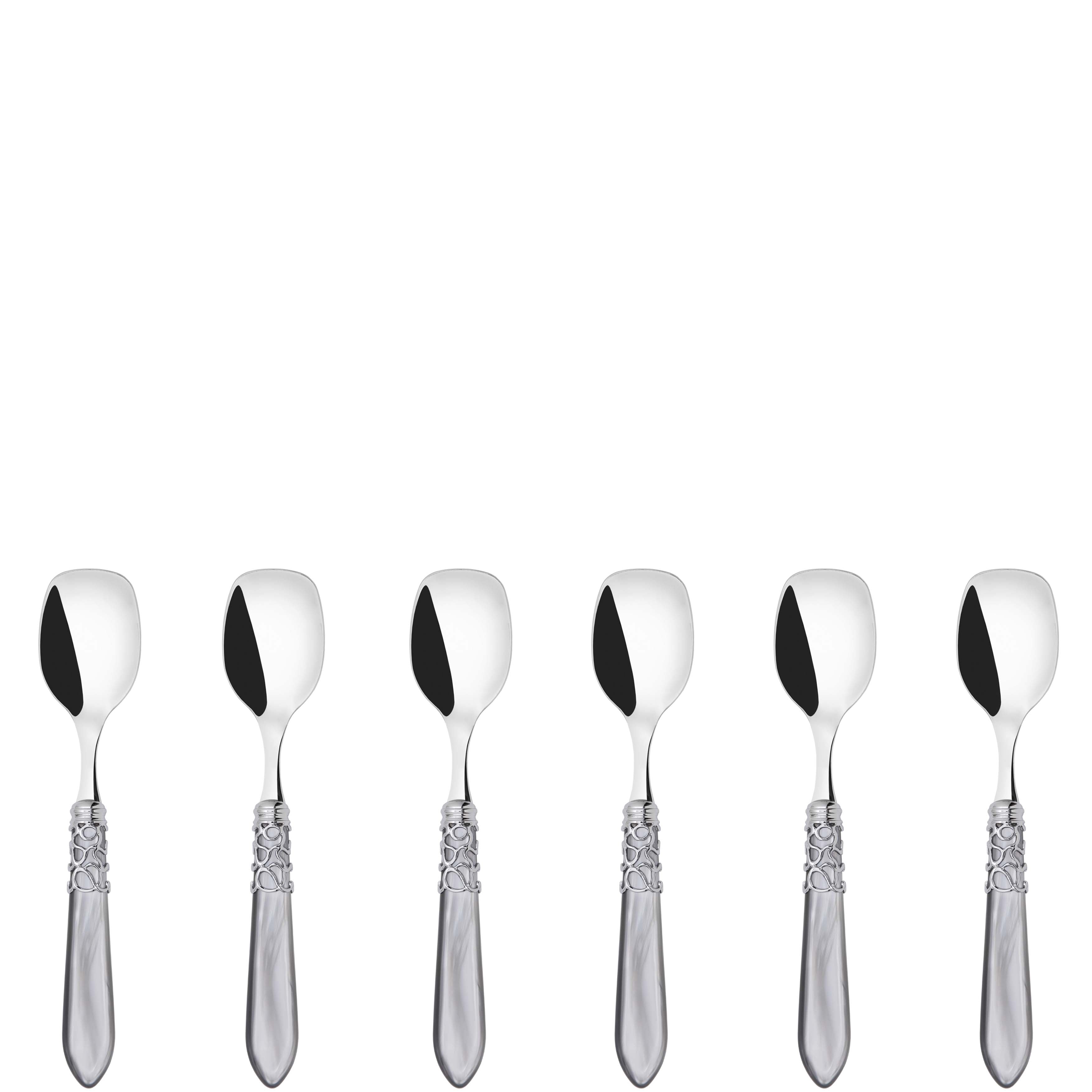 Melodia Brilliant Ice Cream Spoons Set in gift box - gray