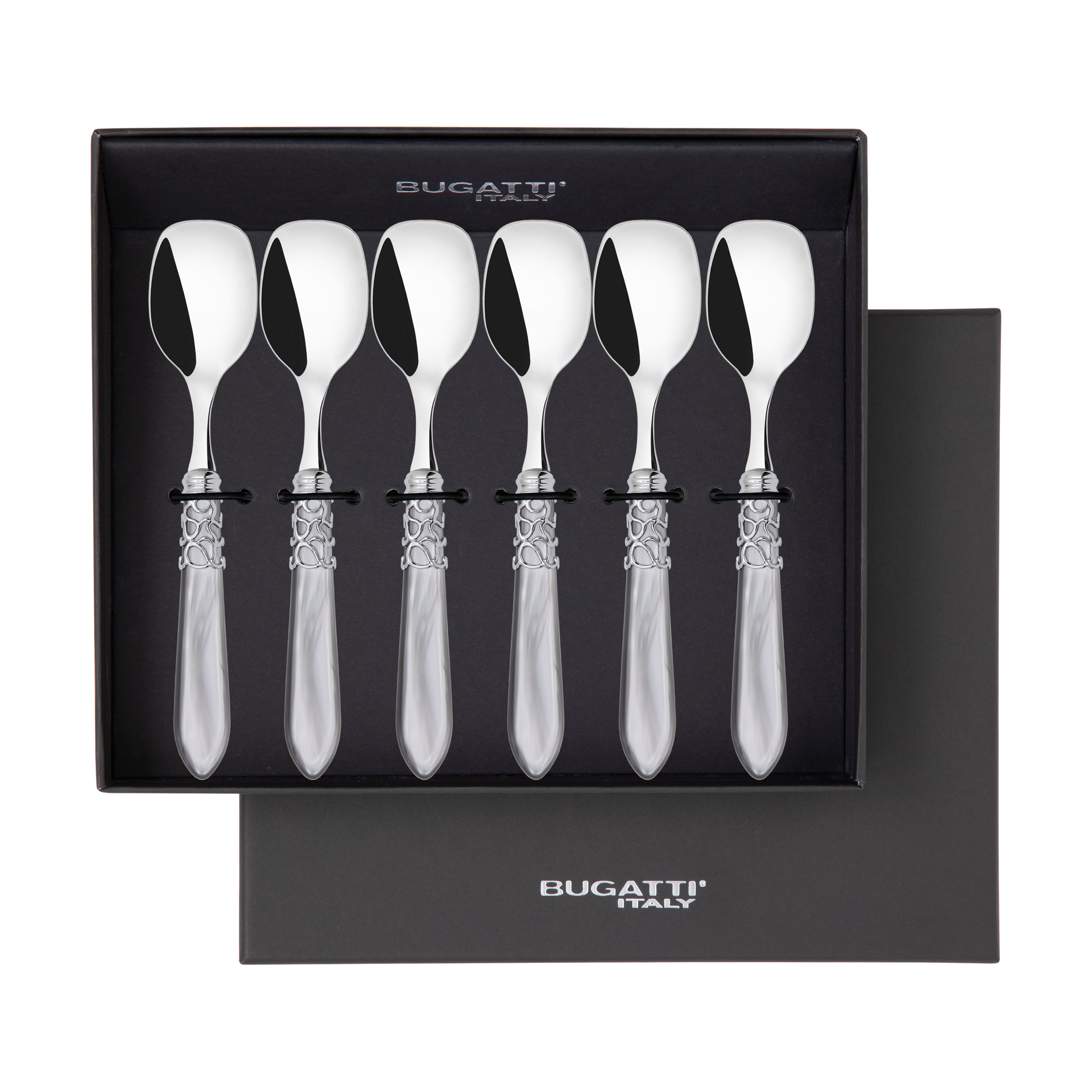 Melodia Brilliant Ice Cream Spoons Set in gift box - gray