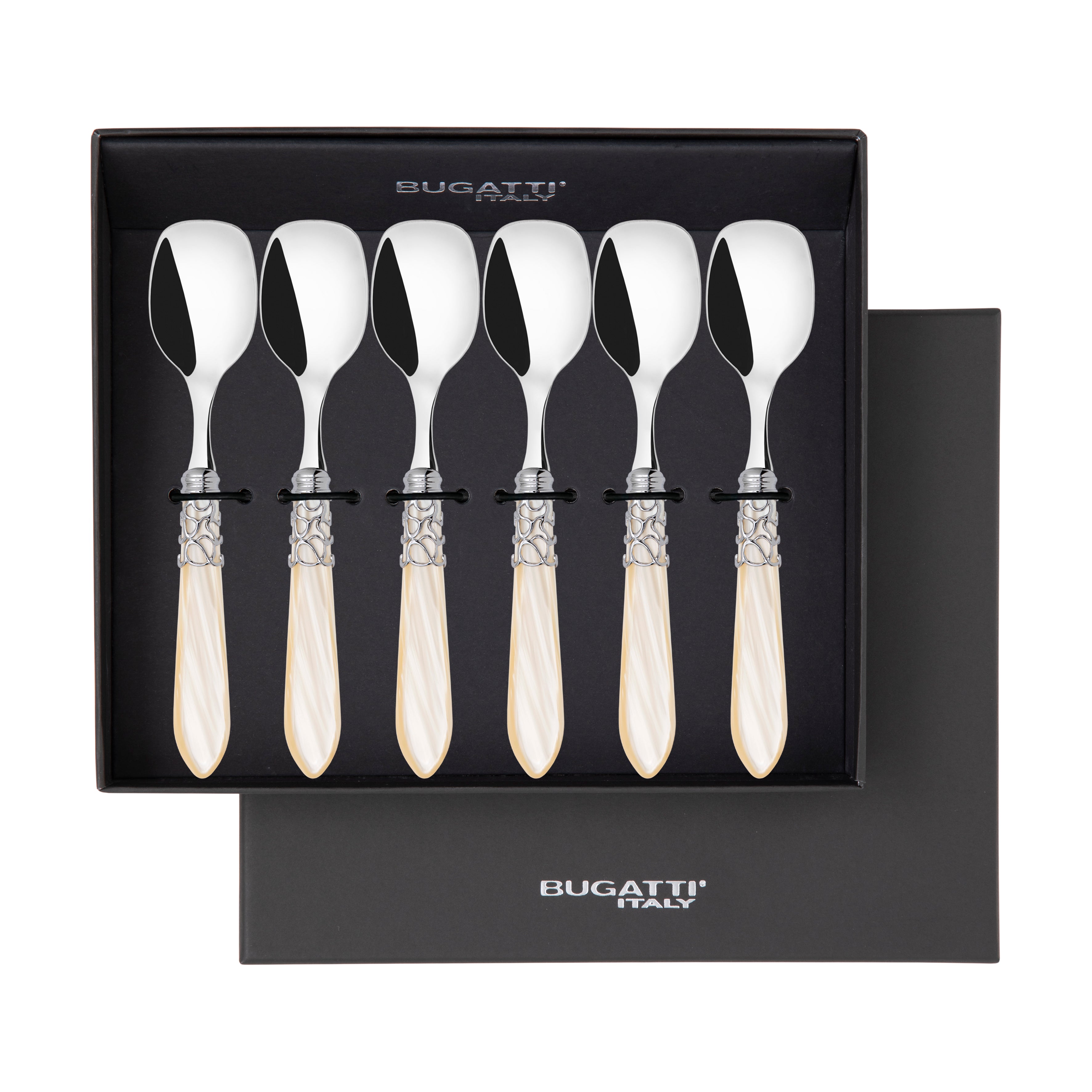 Melodia Brilliant Ice Cream Spoons Set in gift box - Ivory