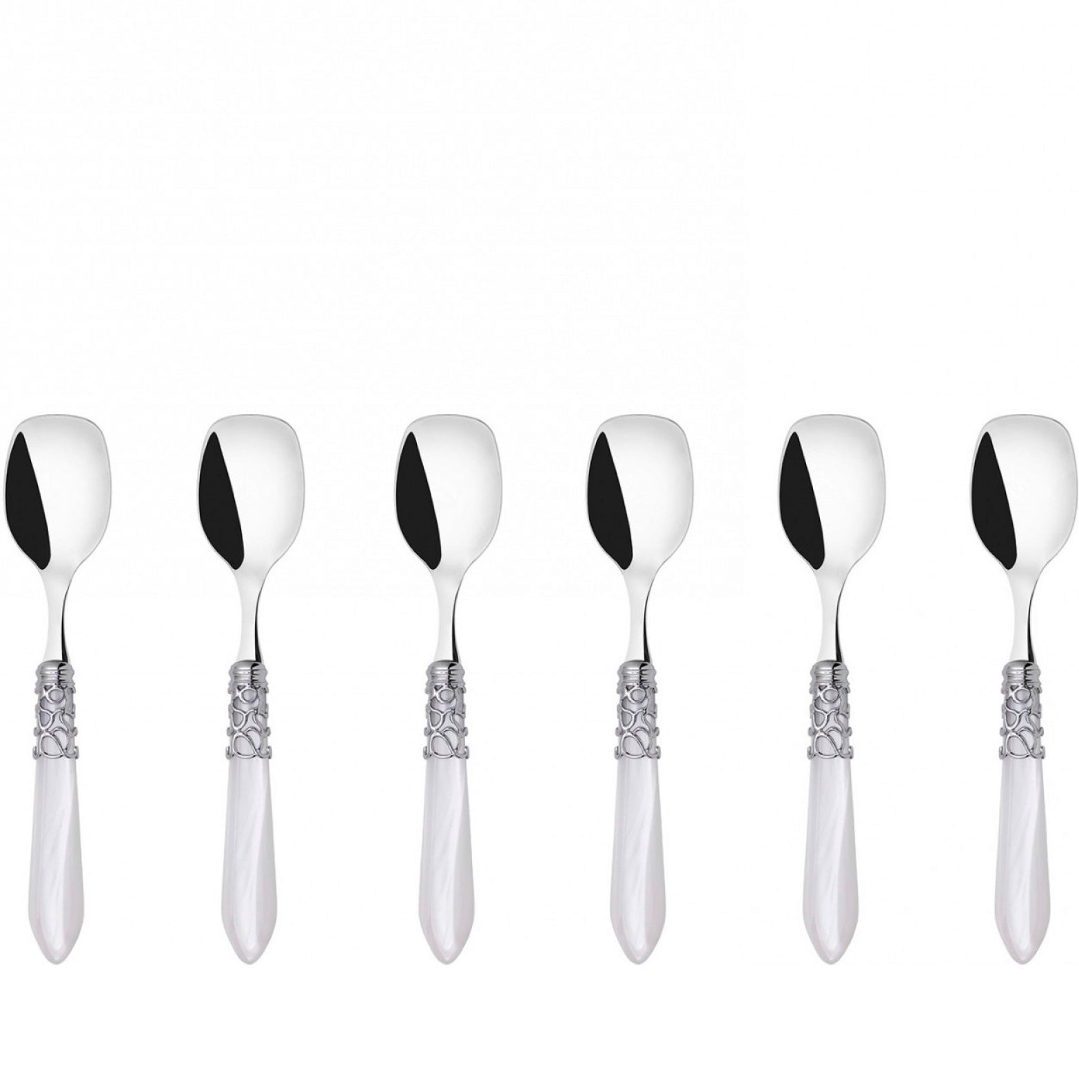 Melodia Brilliant Ice Cream Spoons Set - White